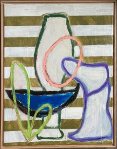 Family Portrait #7 (Contemporary Abstract Painting, Framed)
