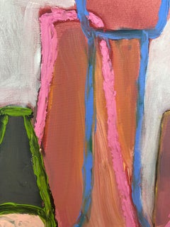 Retrato de familia (Pintura abstracta contemporánea multimedia grande)