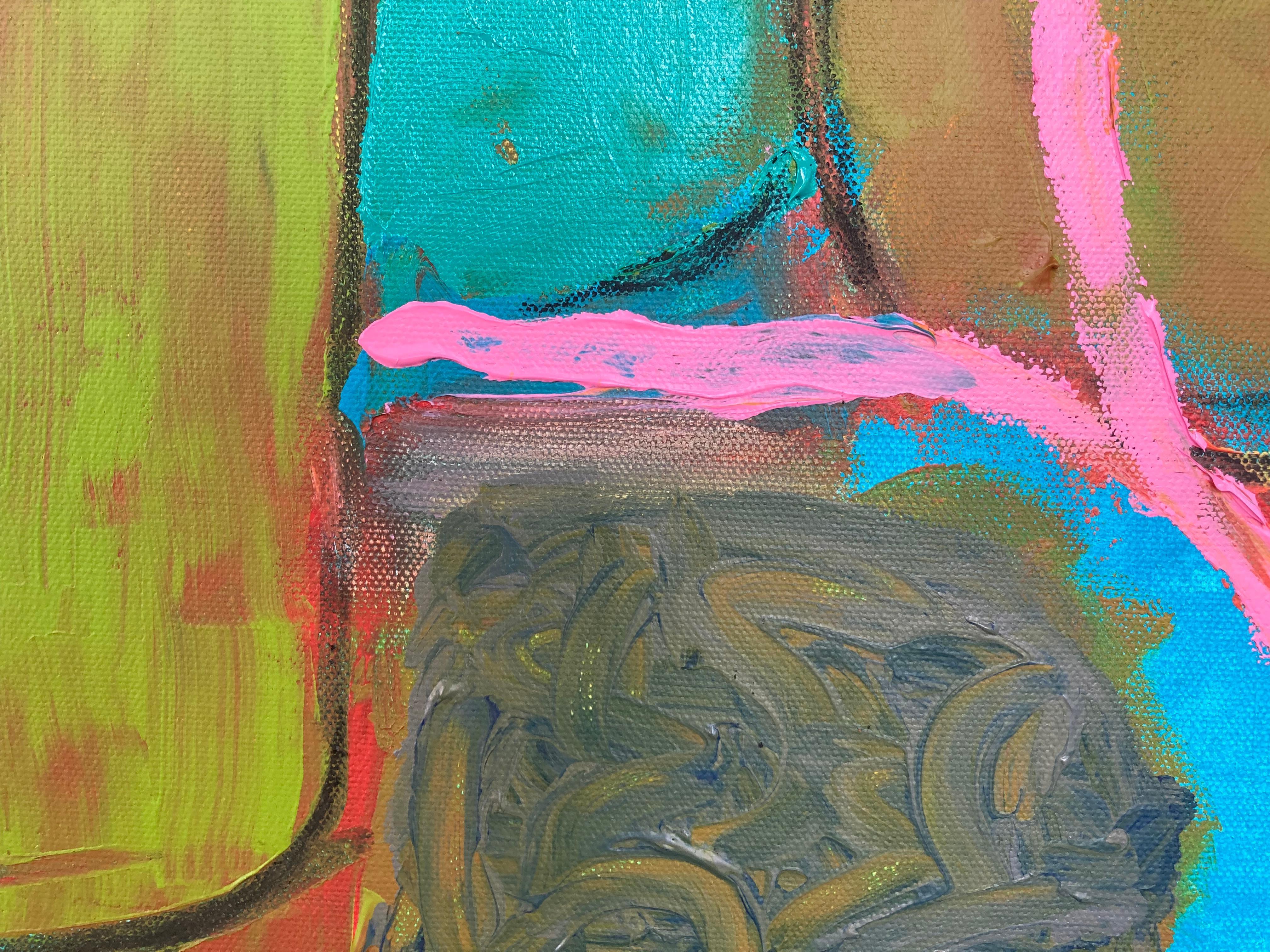 « Family Portrait II » (Grande peinture abstraite multimédia contemporaine) en vente 1