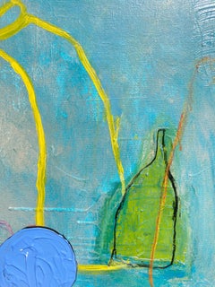 Petit Dejeuner (peinture abstraite contemporaine encadrée)