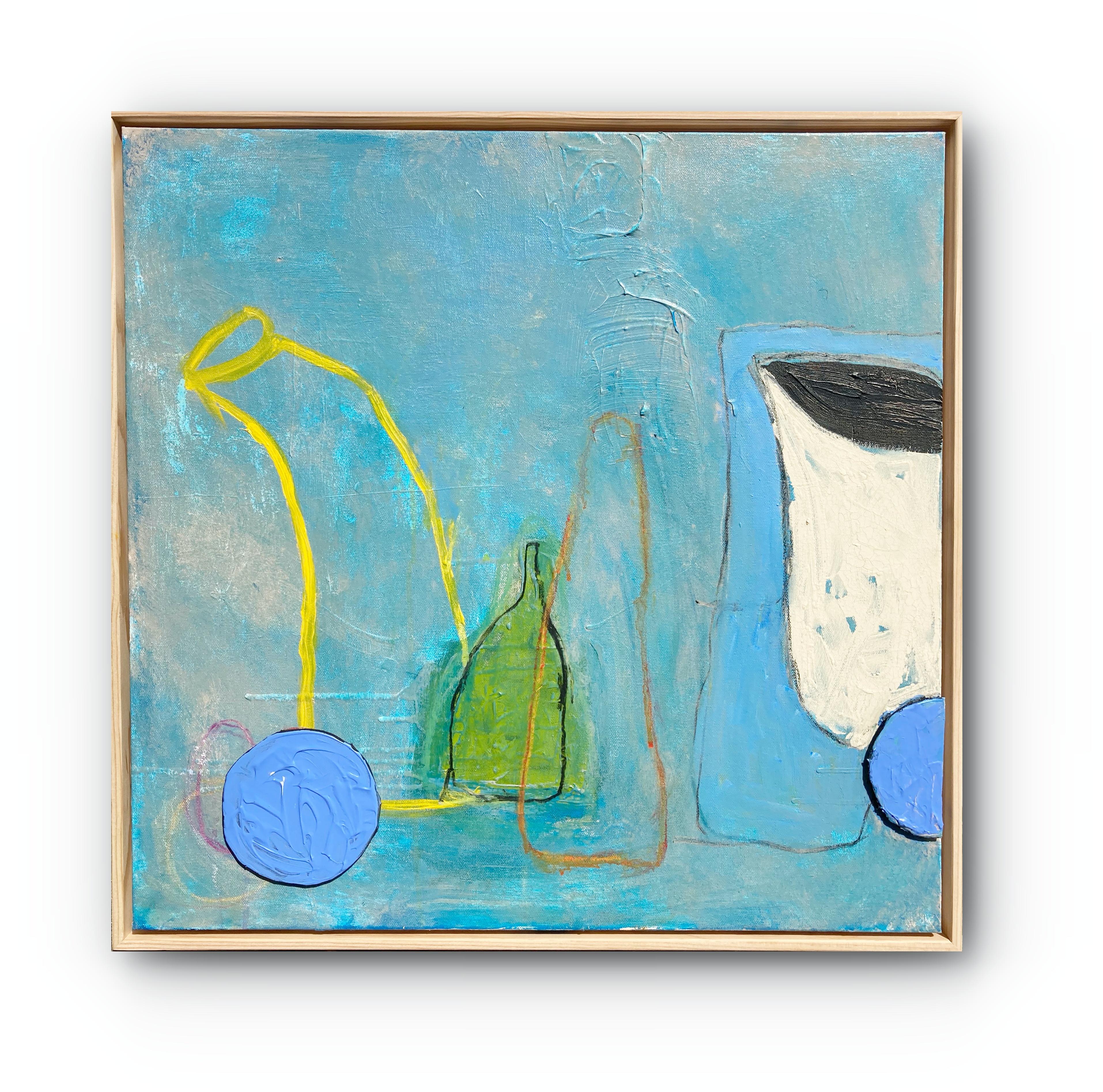 Guy Lyman Abstract Painting – Zeitgenössisches abstraktes Gemälde "Framed" von Petit Dejeuner