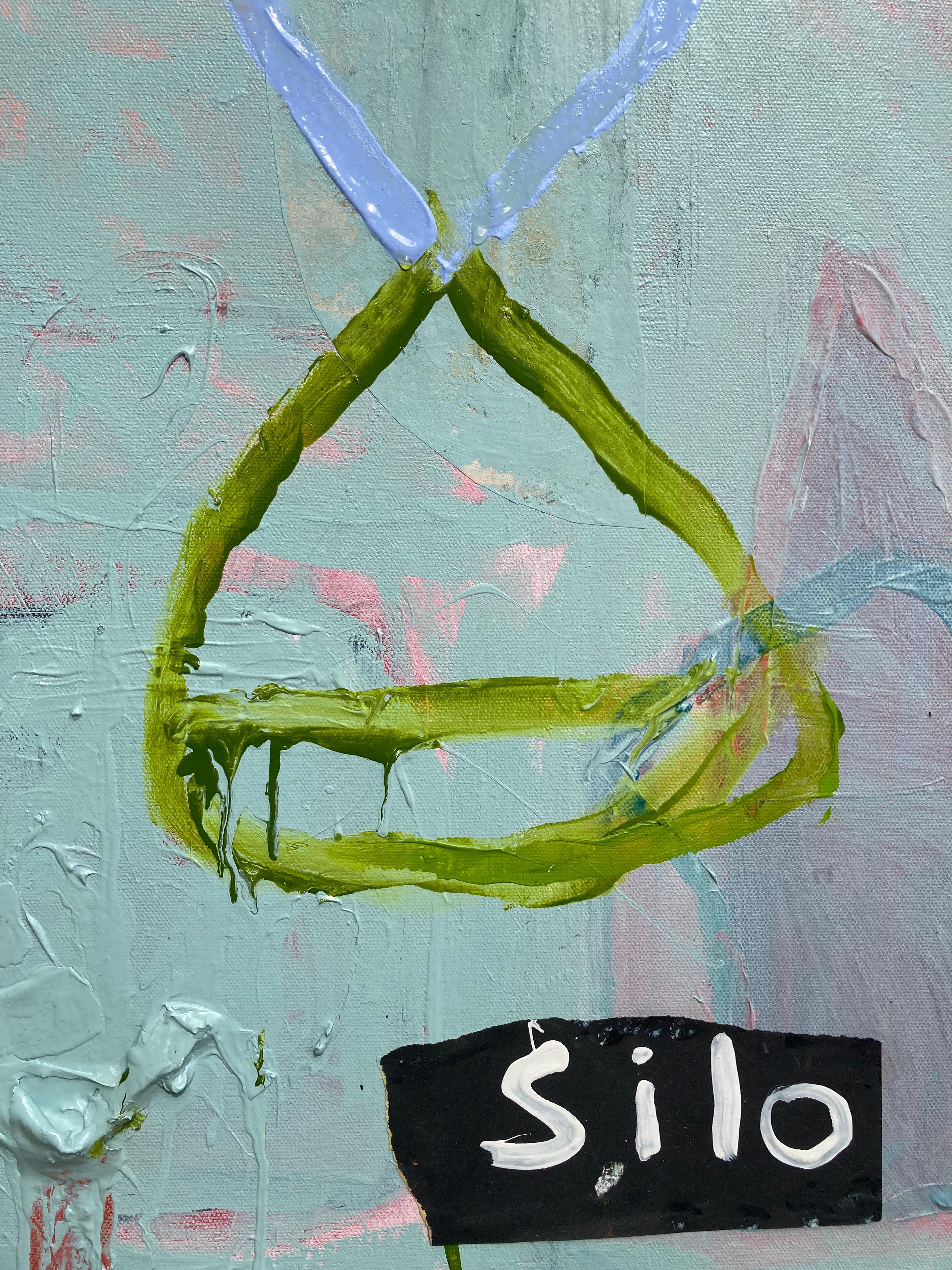 Silo  ( Peinture abstraite contemporaine, encadrée) - Painting de Guy Lyman