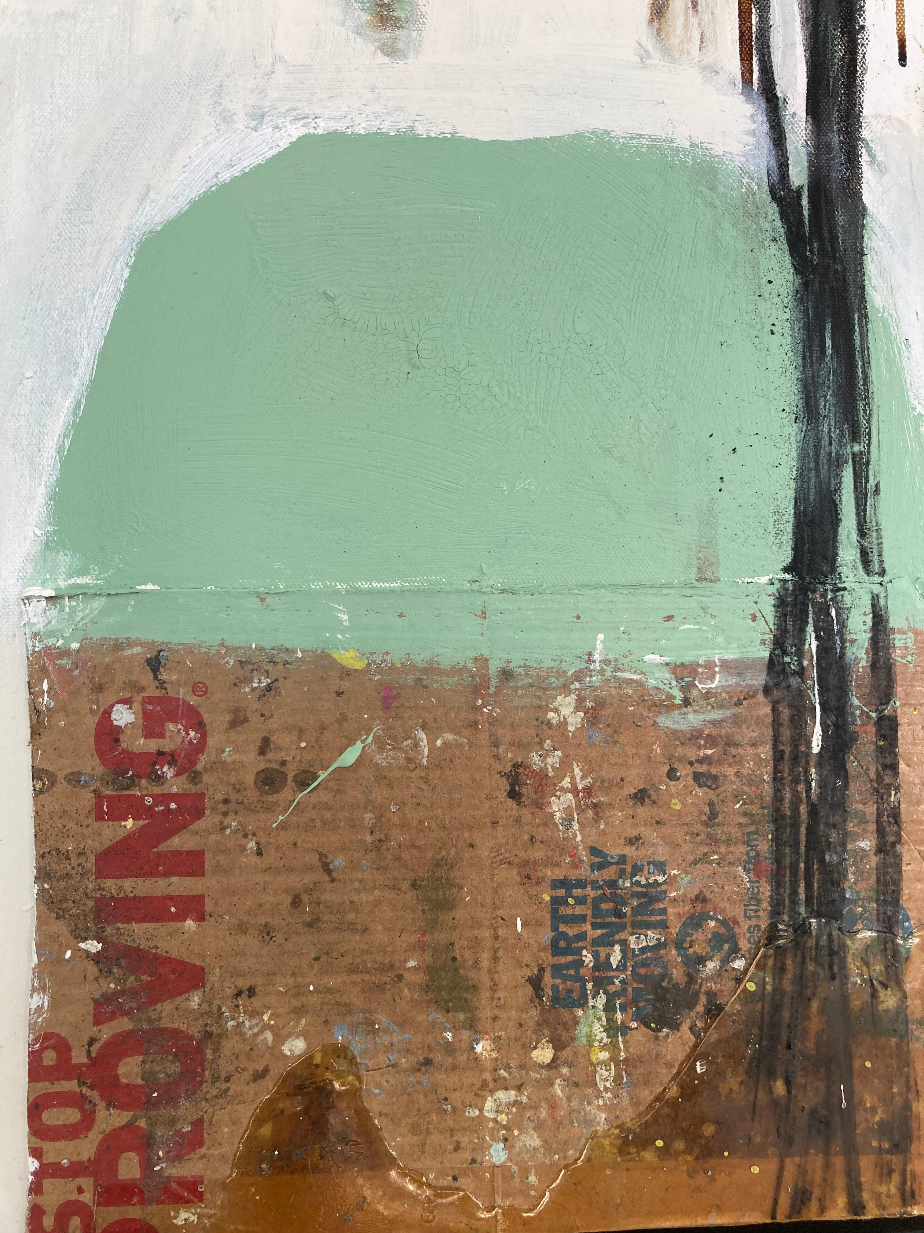 Smetti di provare (Pittura contemporanea a tecnica mista, con cornice) - Painting Contemporaneo di Guy Lyman