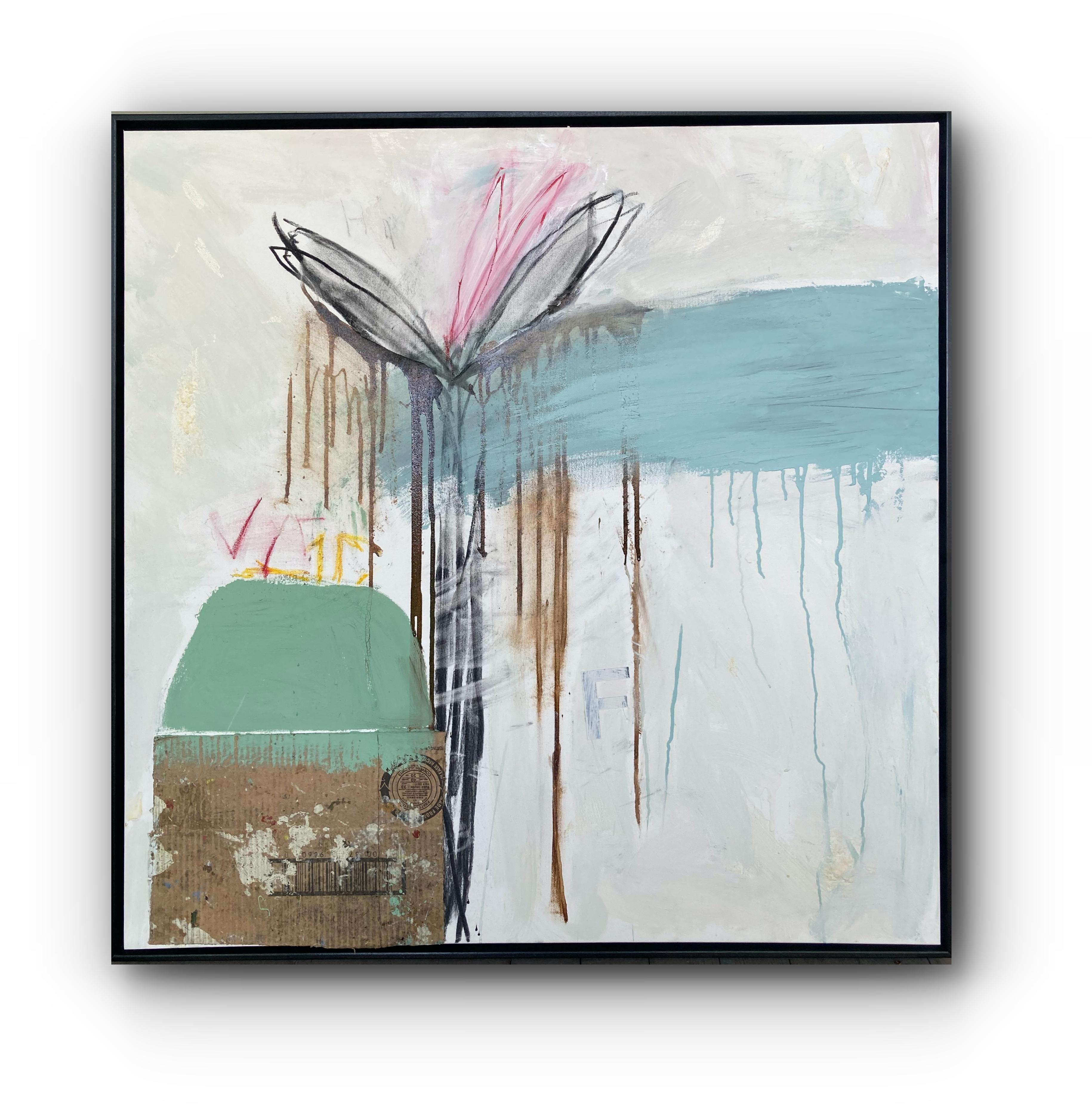 Guy Lyman Abstract Painting – Donalds Garten (großes zeitgenössisches Gemälde, gerahmt)