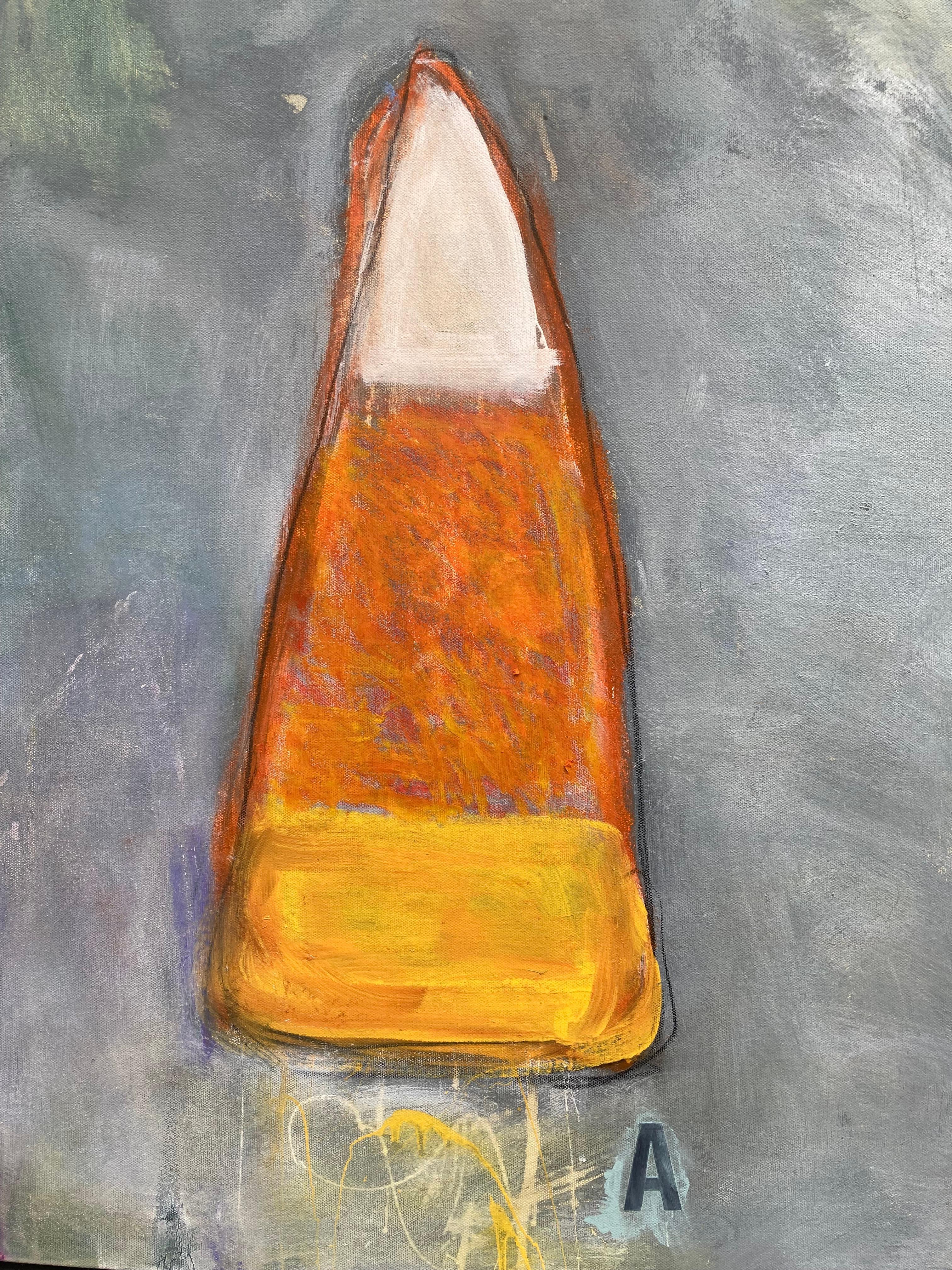 The Philosopher Classifies Candy Corn (Large) - Painting by Guy Lyman
