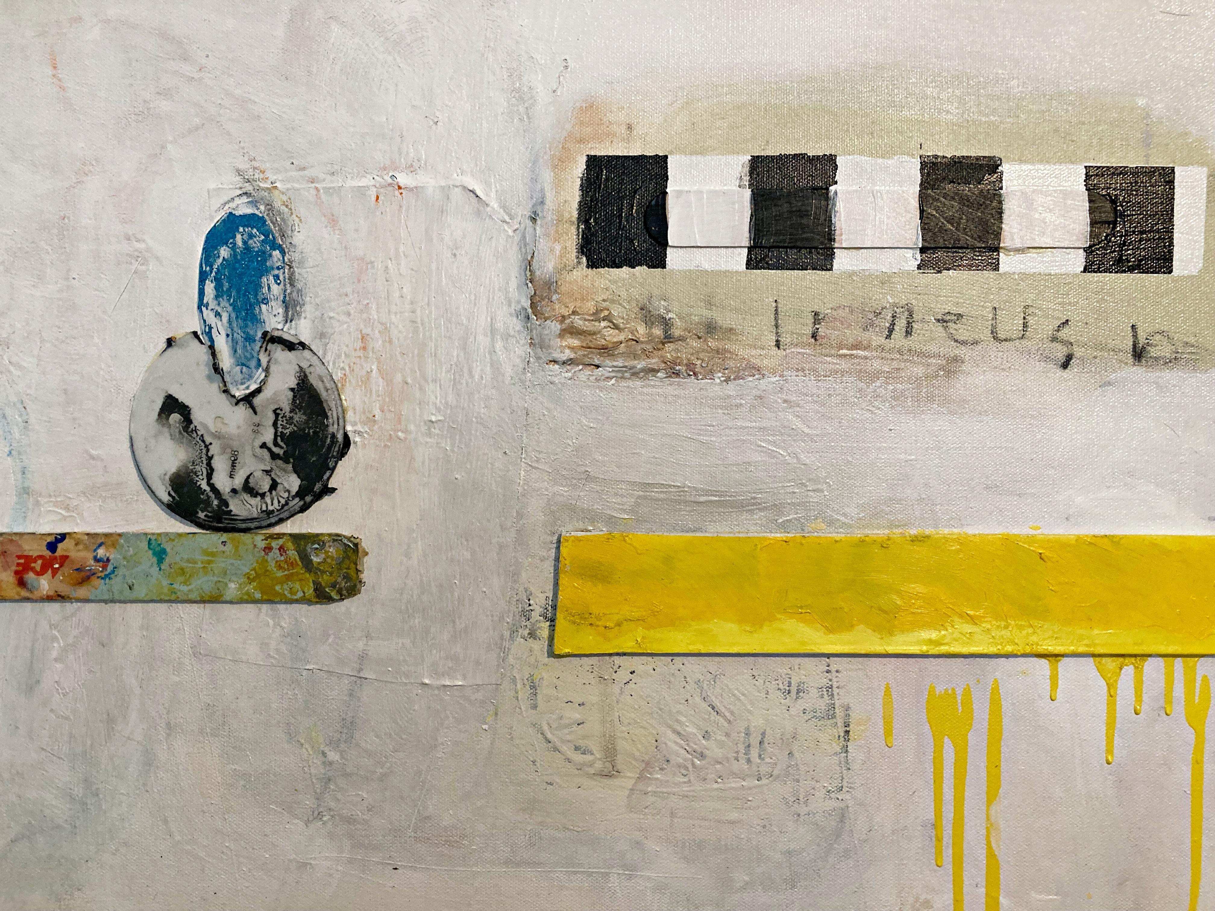 Theloneus (peinture contemporaine, encadrée) - Marron Abstract Painting par Guy Lyman
