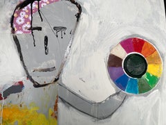 Vector (Grande peinture néo-expressionniste contemporaine, encadrée)