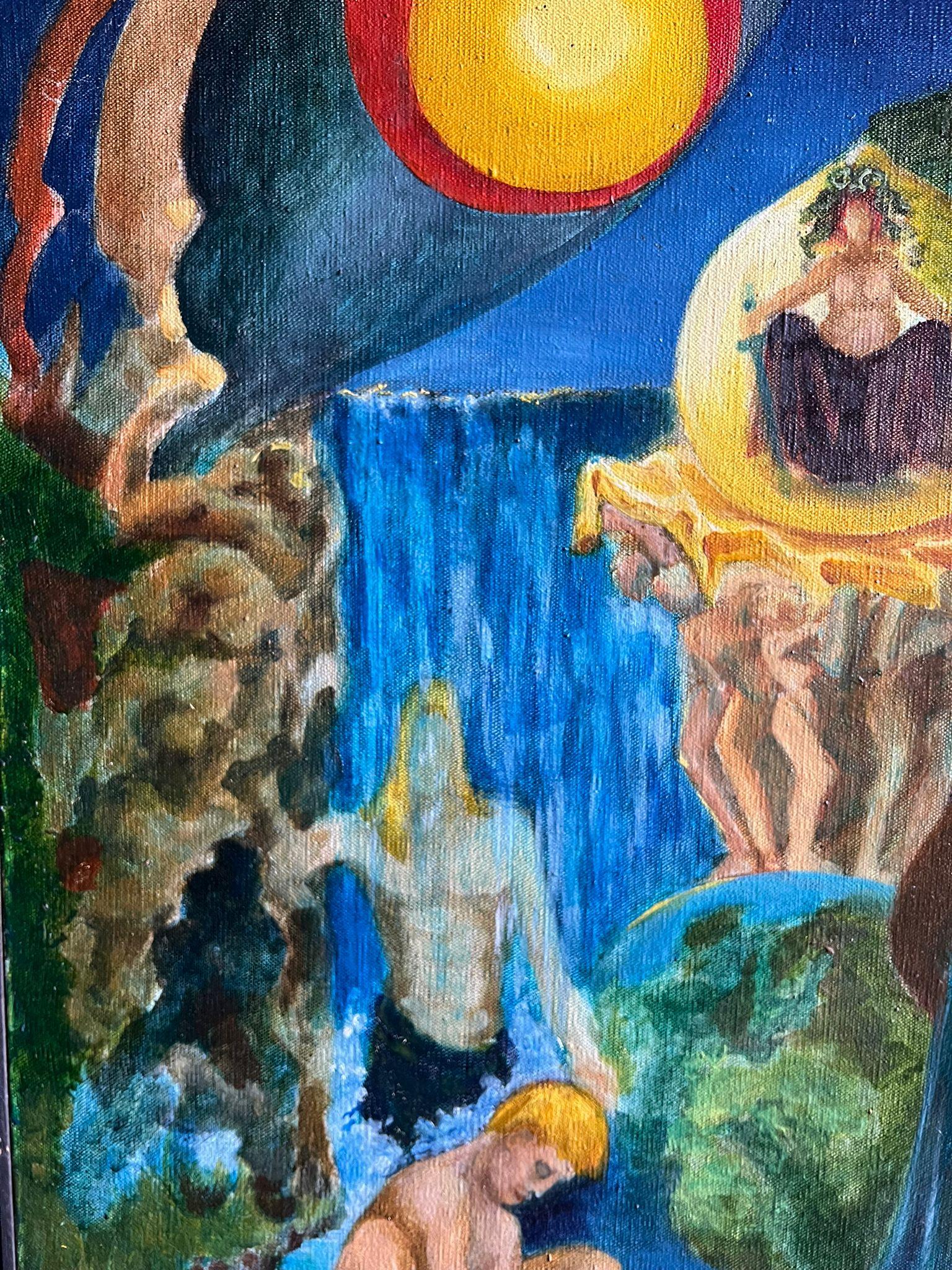 Mythologisches Ölgemälde, das eine mystische Szene mit Figuren darstellt Französisch 20. im Angebot 2