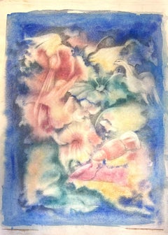 20th Century French Modernist Mythological Baby Colour Painting