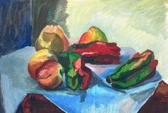 20th Century French Modernist Painting Pepper Table Still Life