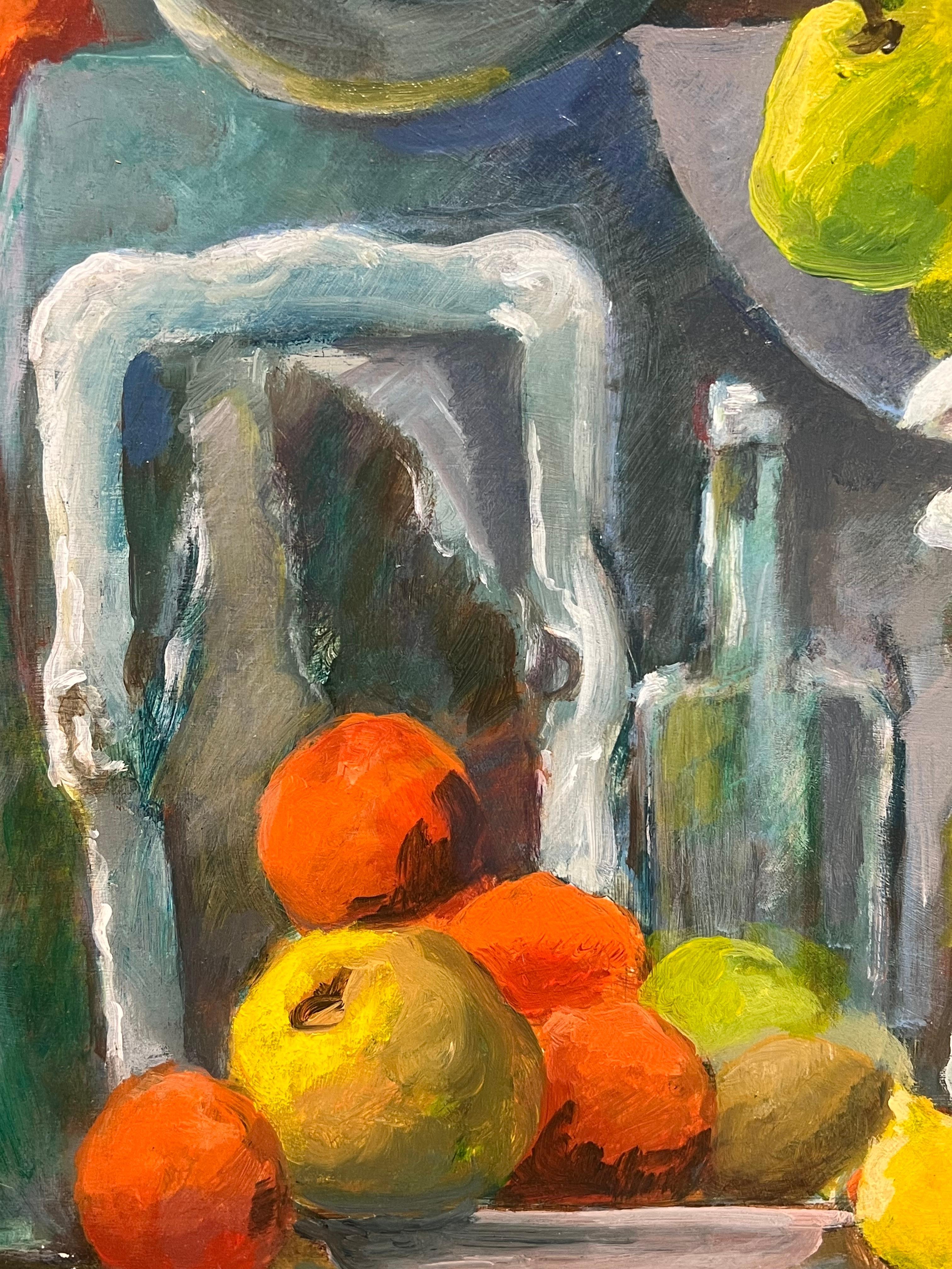 20th Century French Modernist Still Life of Oranges & Lemons Fruit Oil Painting For Sale 7