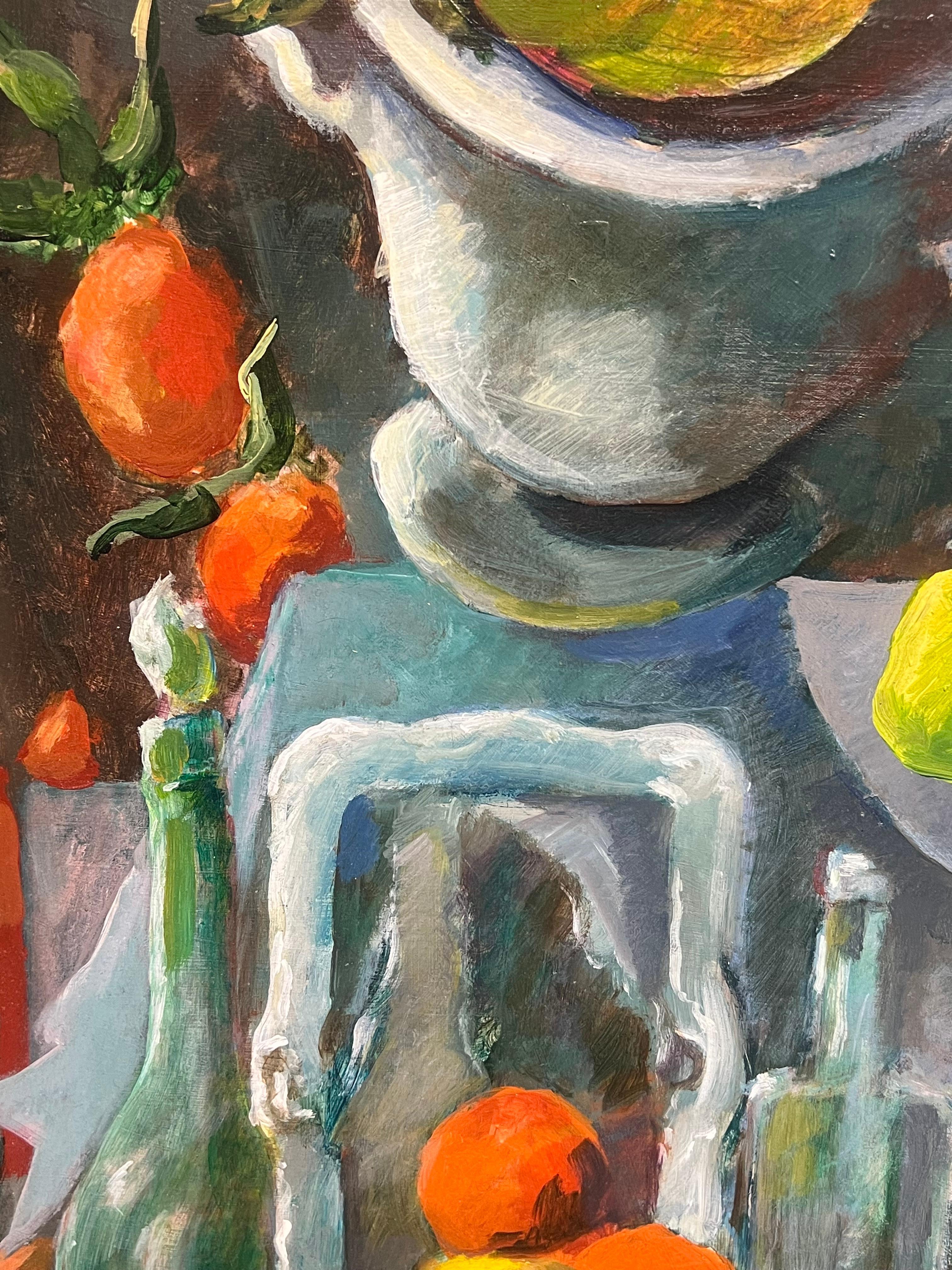 20th Century French Modernist Still Life of Oranges & Lemons Fruit Oil Painting For Sale 8