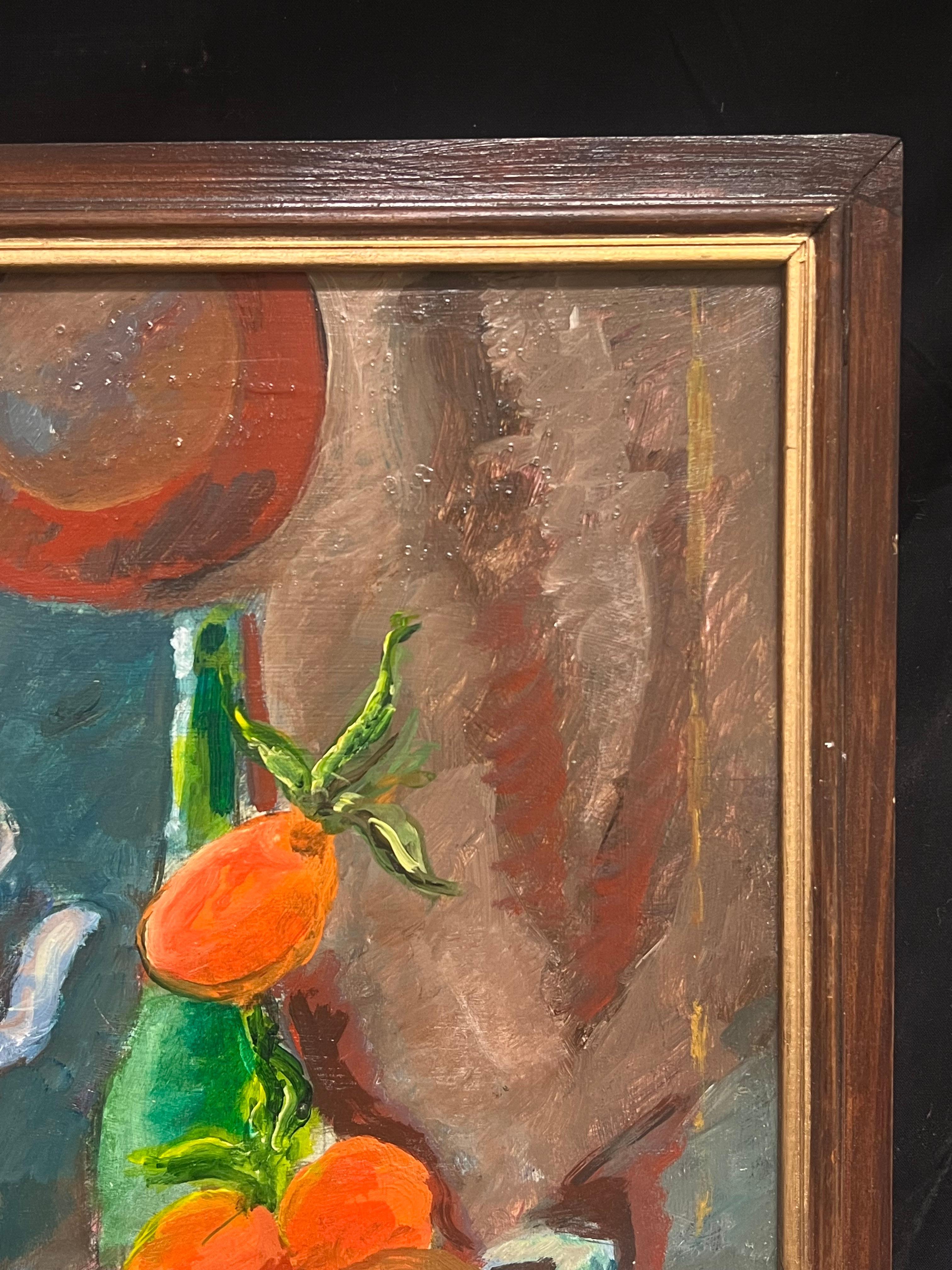 20th Century French Modernist Still Life of Oranges & Lemons Fruit Oil Painting For Sale 10