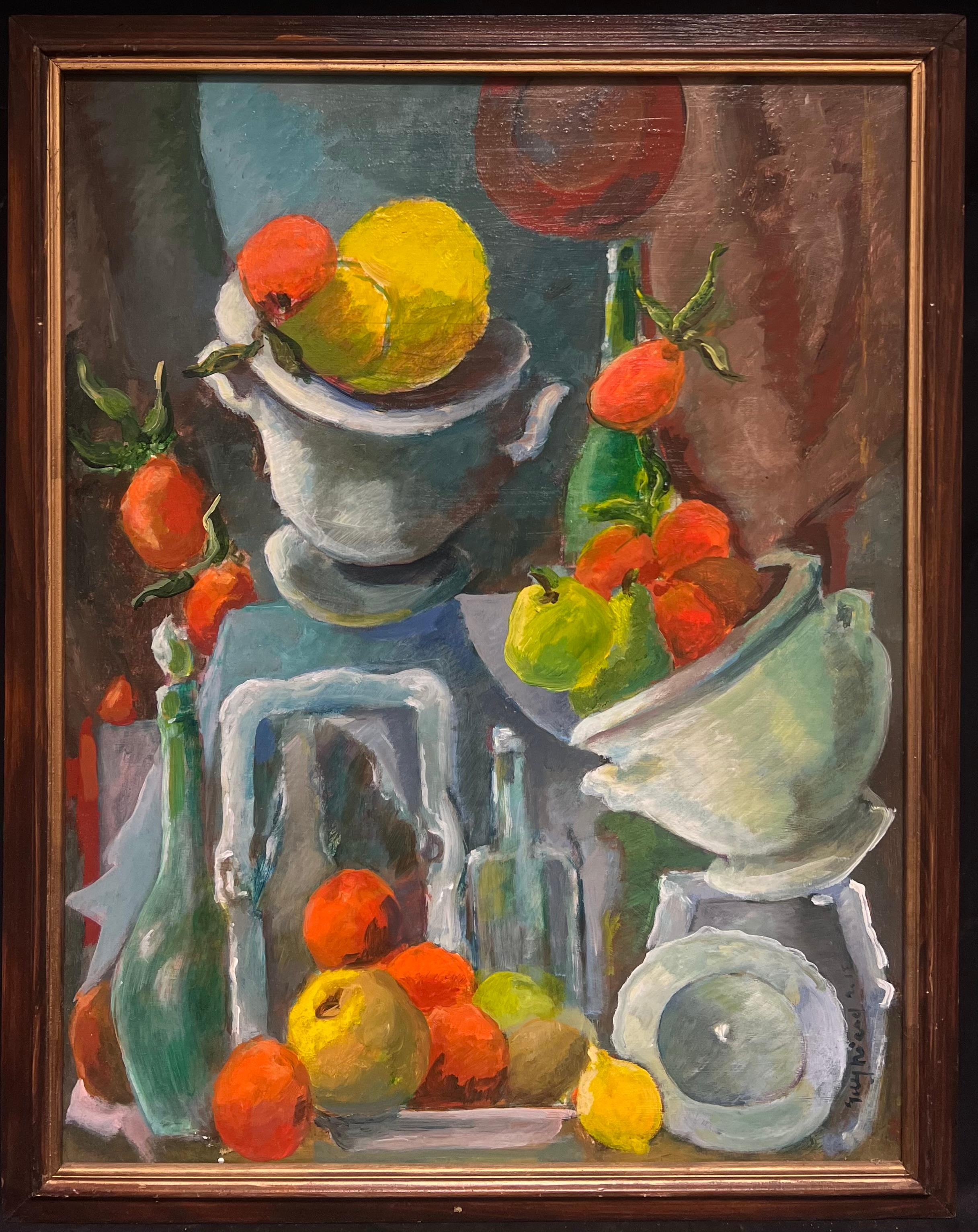 20th Century French Modernist Still Life of Oranges & Lemons Fruit Oil Painting For Sale 2