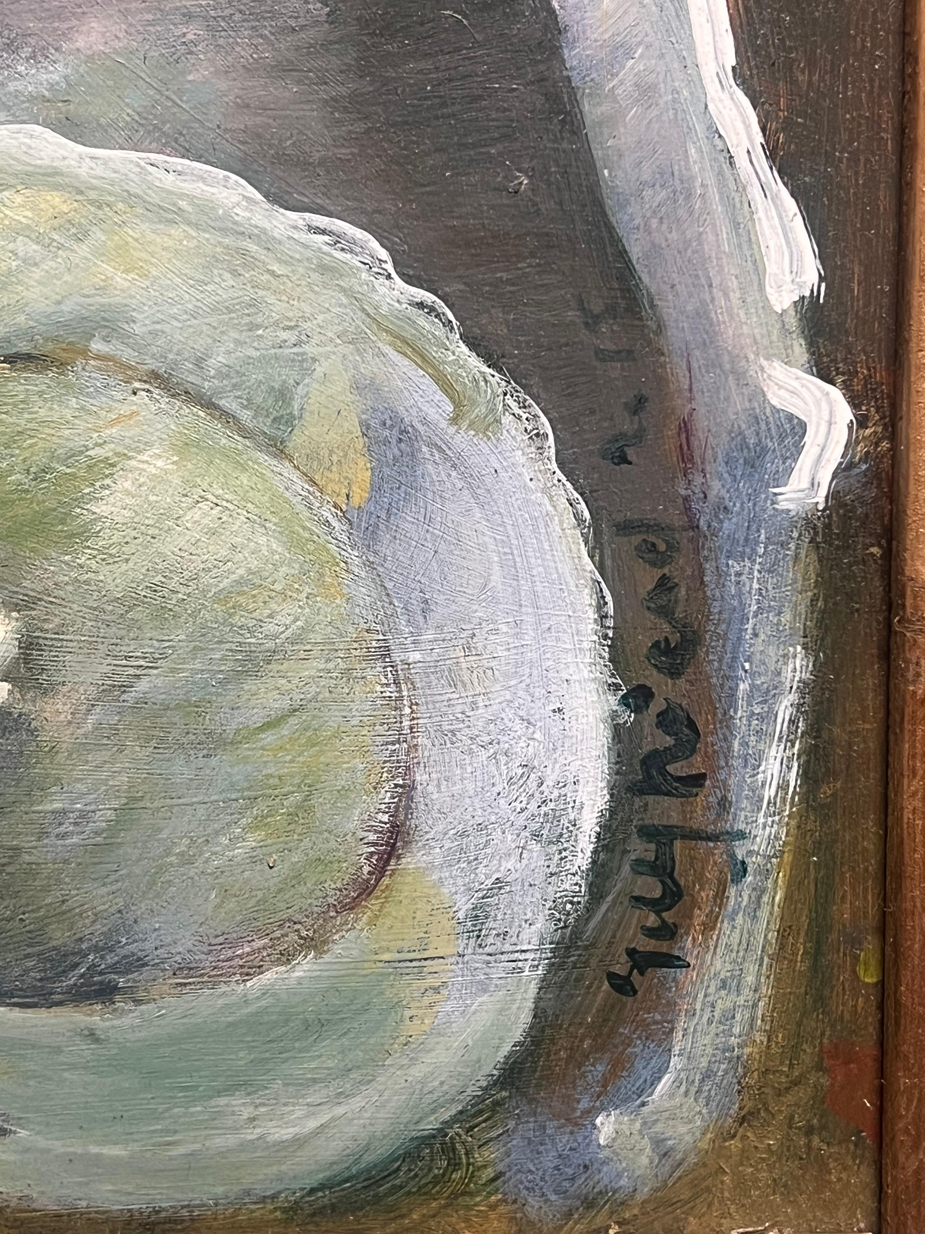 20th Century French Modernist Still Life of Oranges & Lemons Fruit Oil Painting For Sale 4