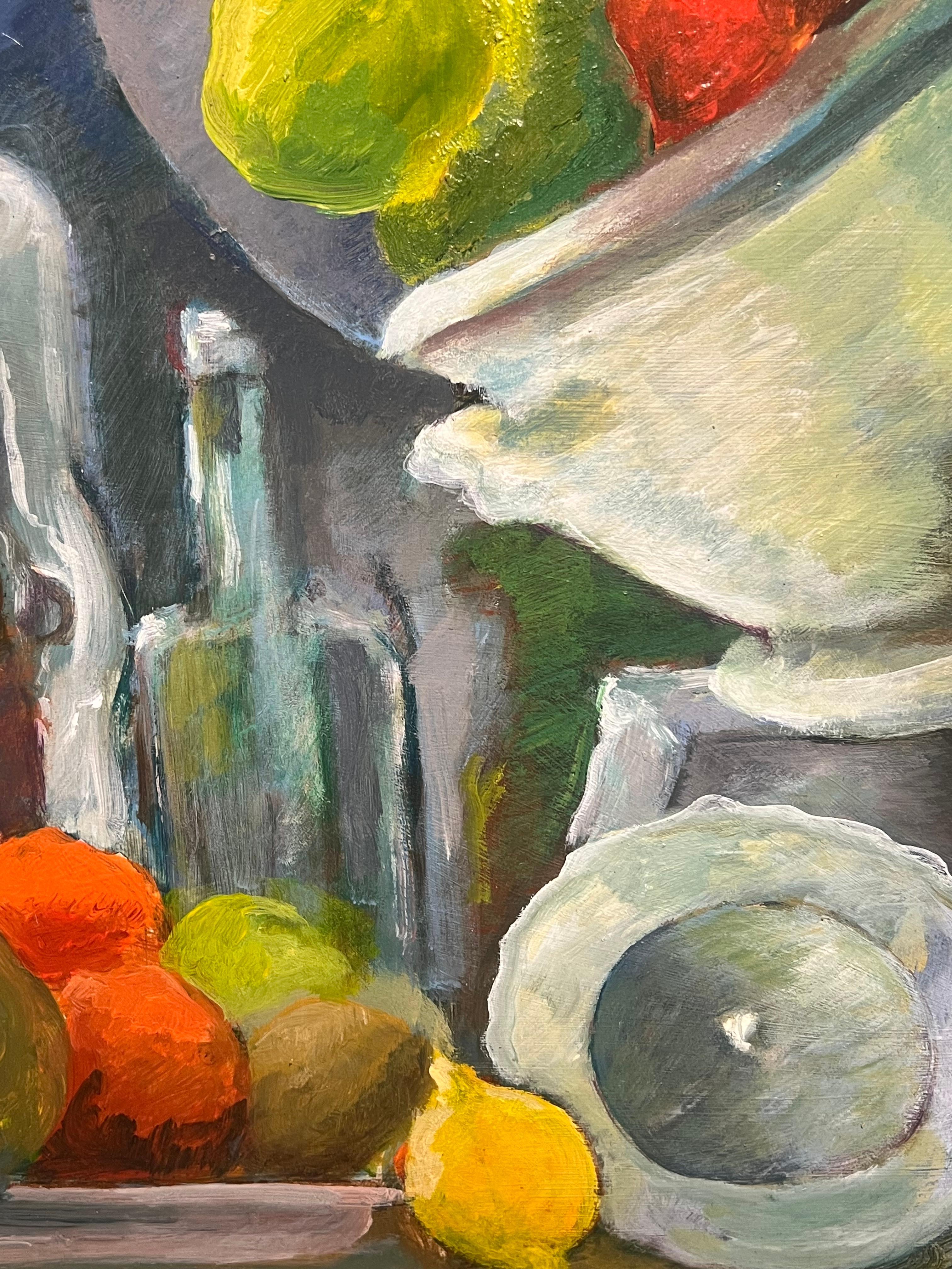 20th Century French Modernist Still Life of Oranges & Lemons Fruit Oil Painting For Sale 6
