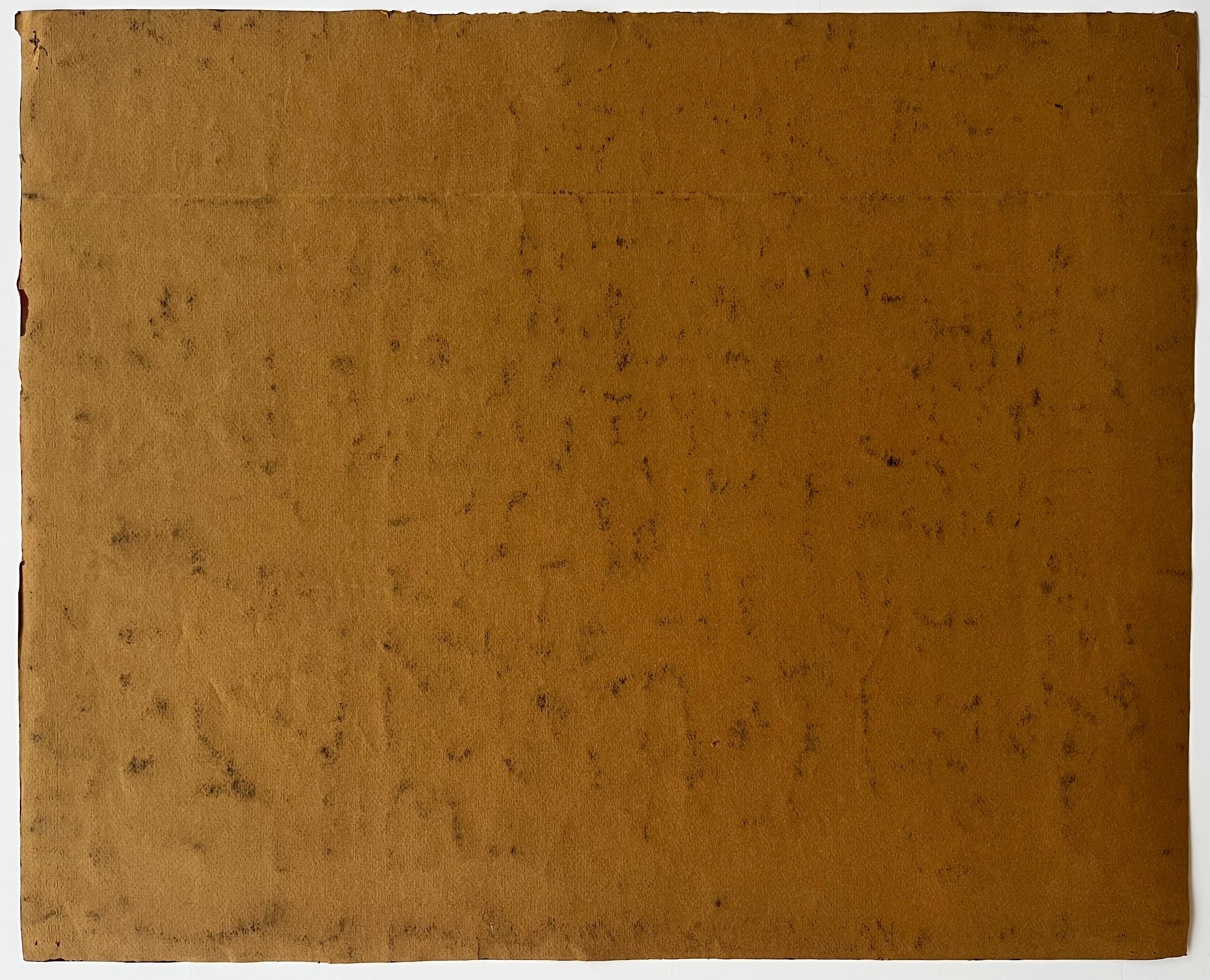 Abstraktes Erntestillleben mit Weizenkorb und dekorativen Textilien Gouache im Angebot 3