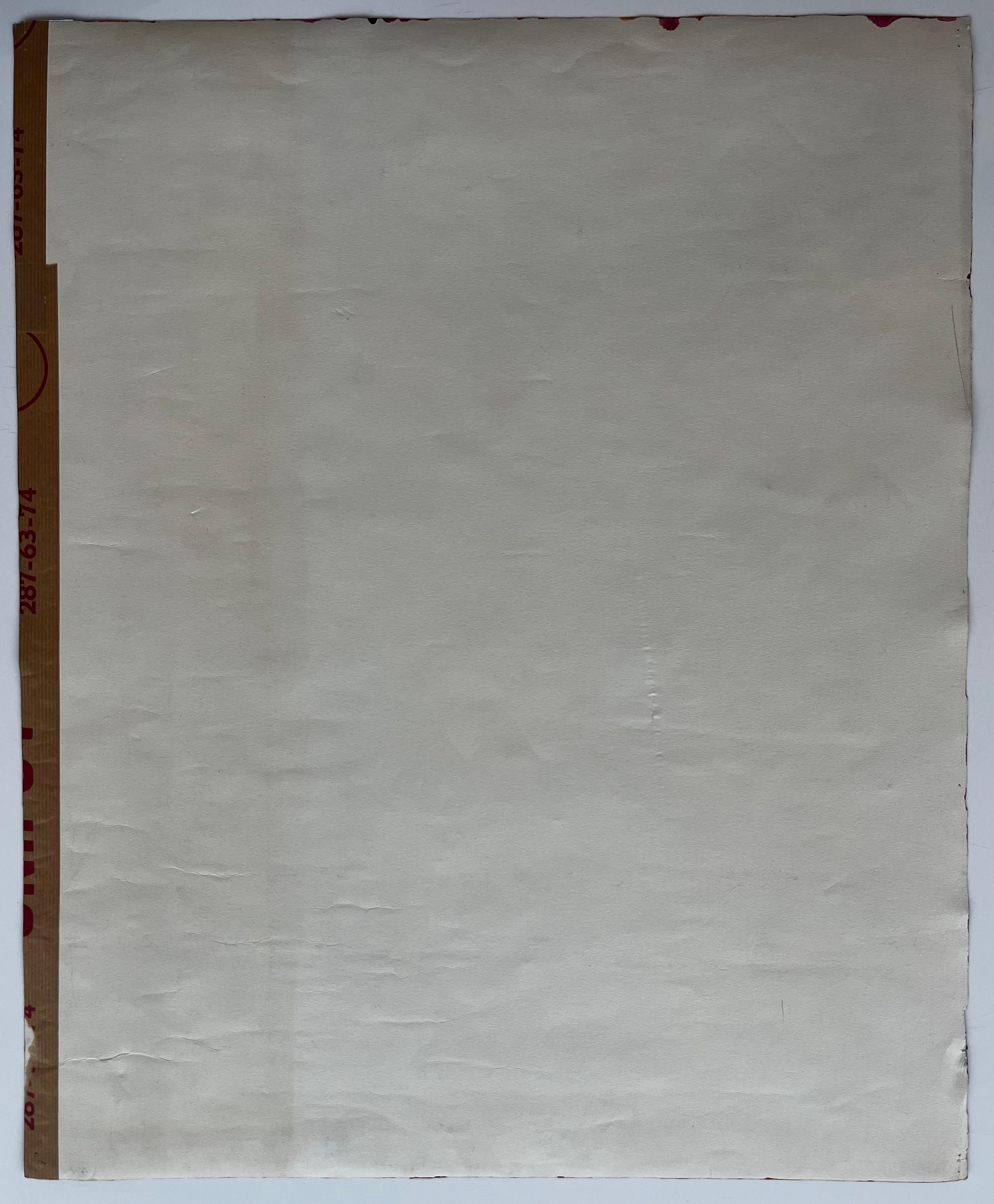 Abstract Still Life with Pears Apples and Oranges Modernist Gouache For Sale 4