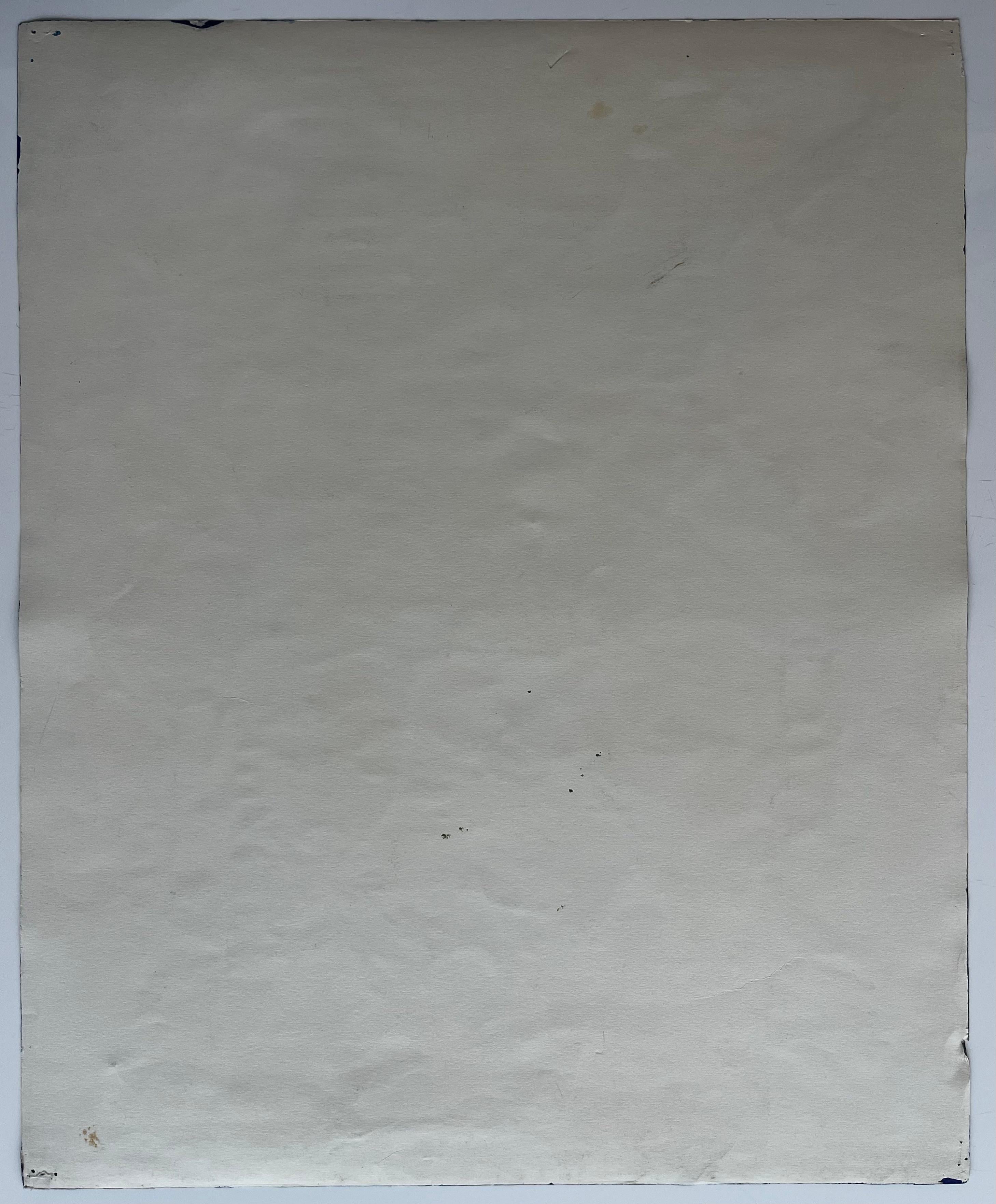 Abstract Still Life with Pineapples Pomegranates and Drapery Modernist Gouache For Sale 4