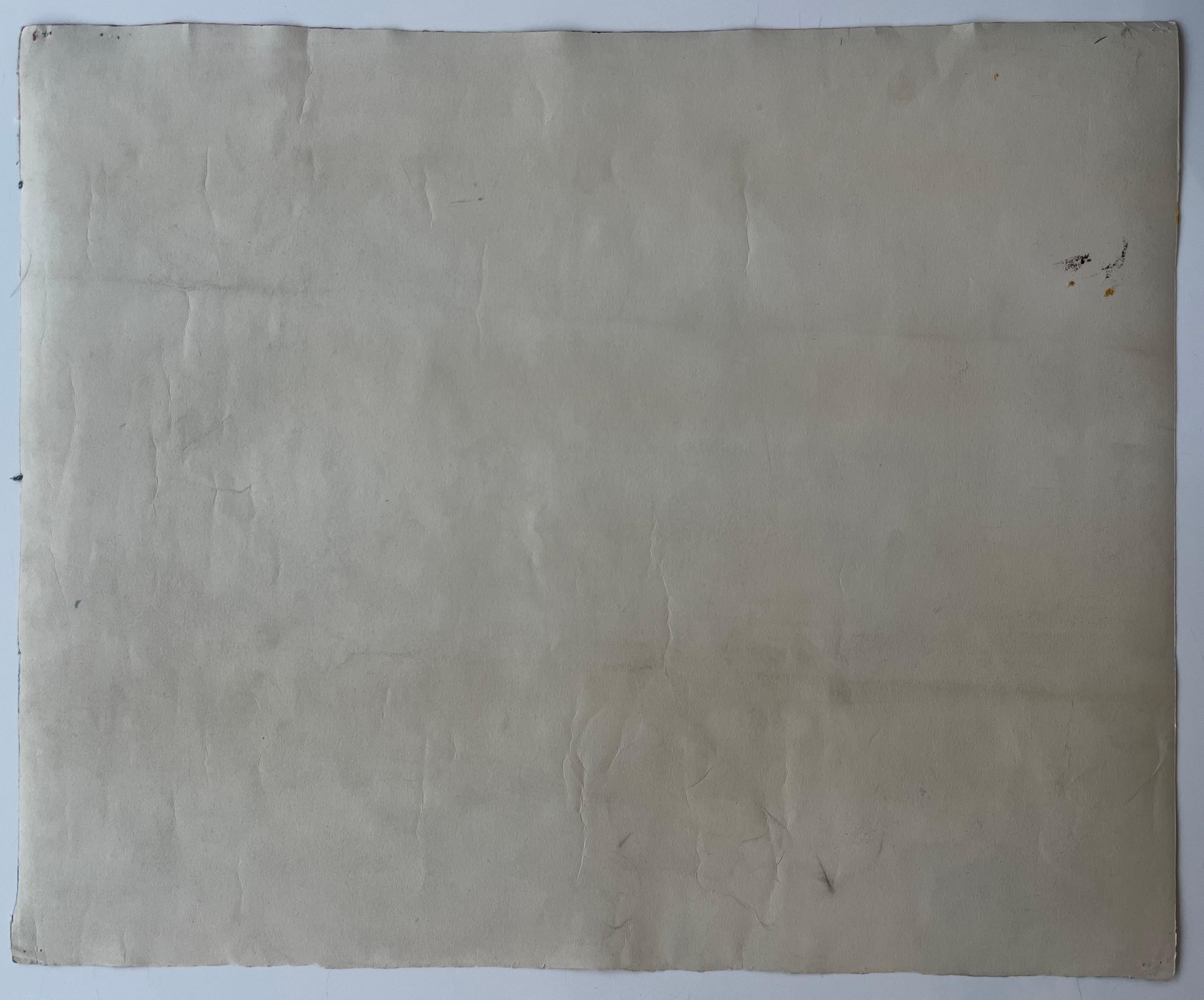 Nature morte abstraite aux légumes, courges, brocolis et courgettes Gouache en vente 3