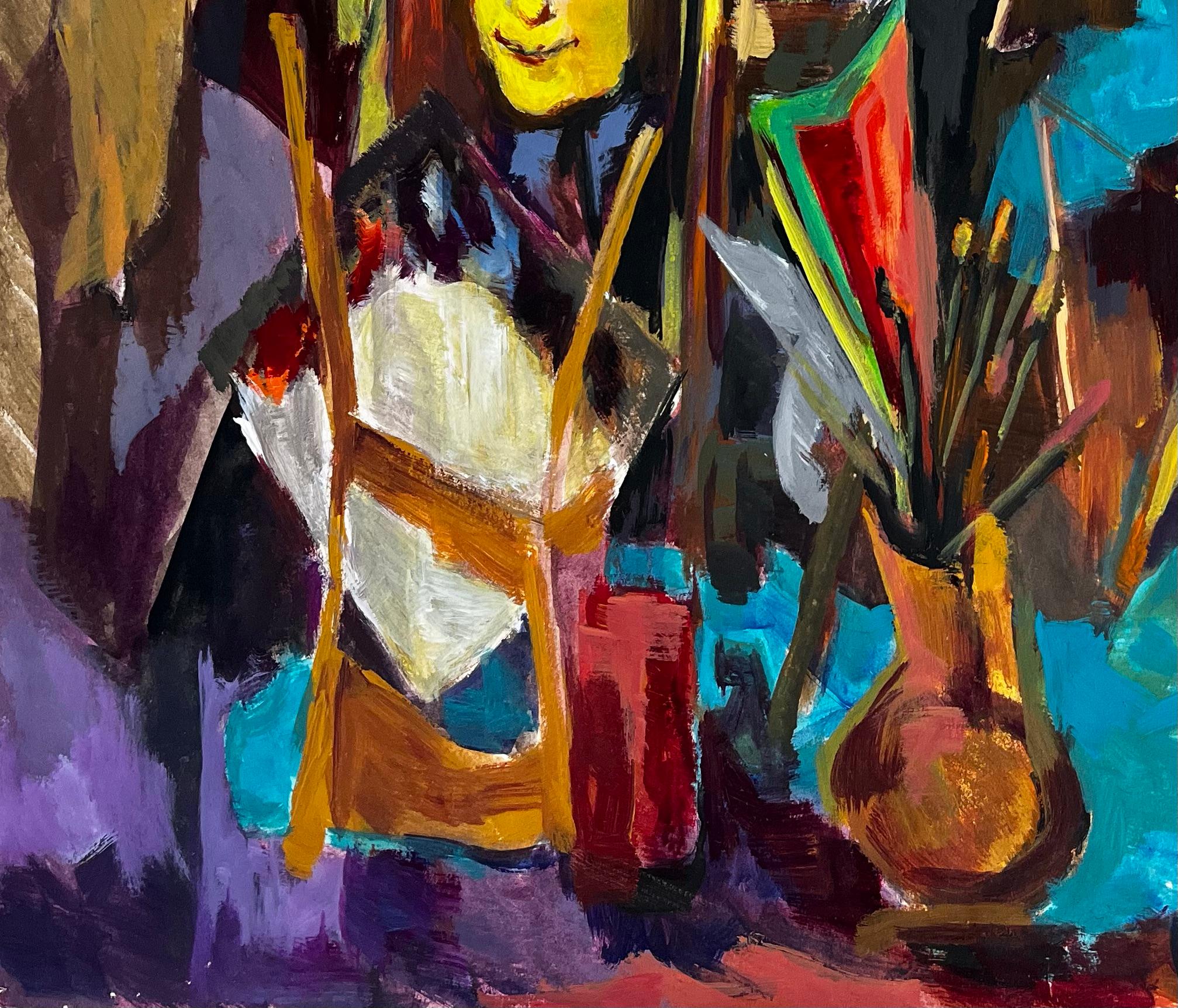 Intérieur de Studio d'artiste avec chevalets, portraits et outils de peinture Moderniste français en vente 1