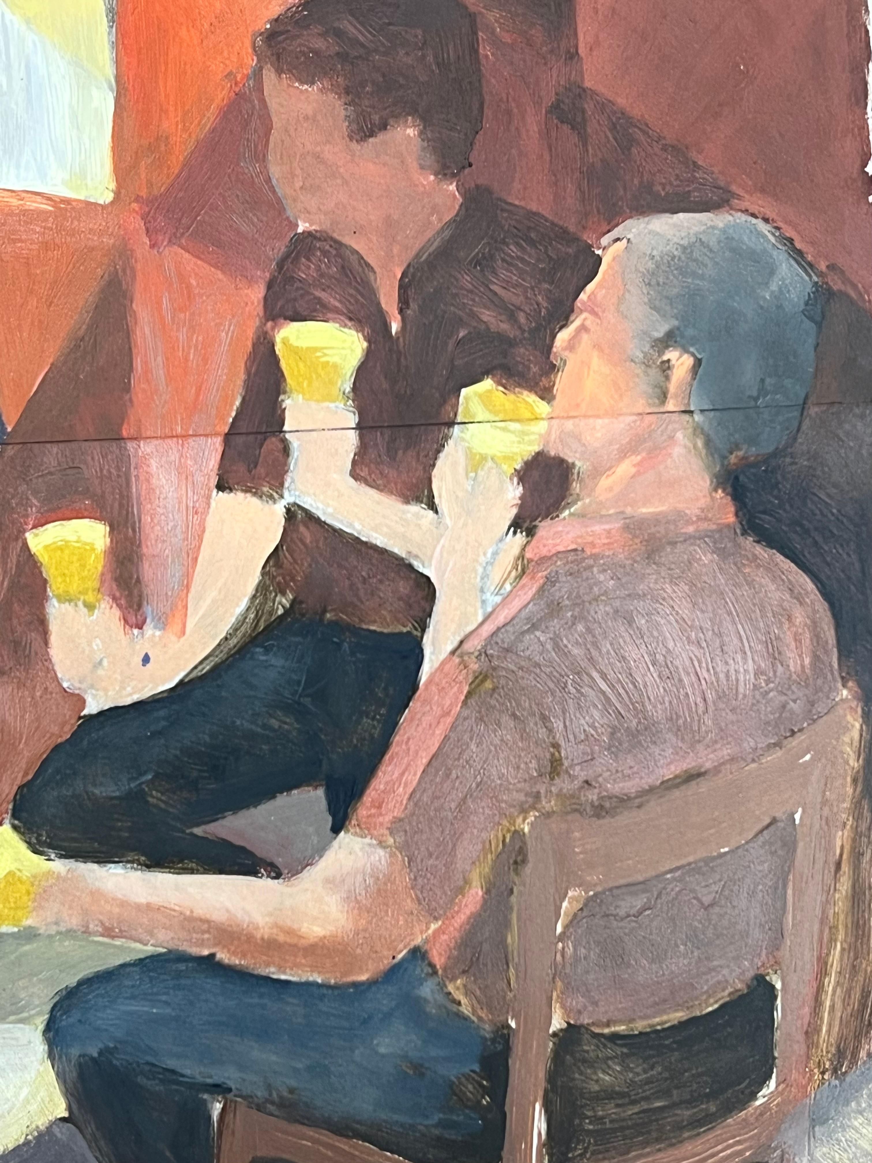 Toque de campana 
Guy Nicod (francés 1923 - 2021)
gouache sobre papel de artista, sin enmarcar
cuadro : 16 x 20 pulgadas
Procedencia: Propiedad del artista, Francia
estado: muy bueno y en buen estado