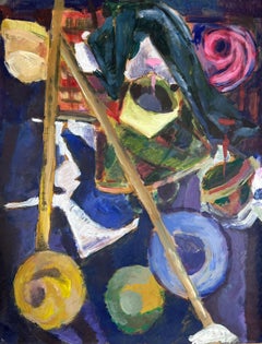Colourful Interior Abstract French Still Life Modernist Painting
