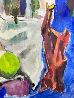 French 20th Century Modernist Painting Bright Colour Interior Abstract