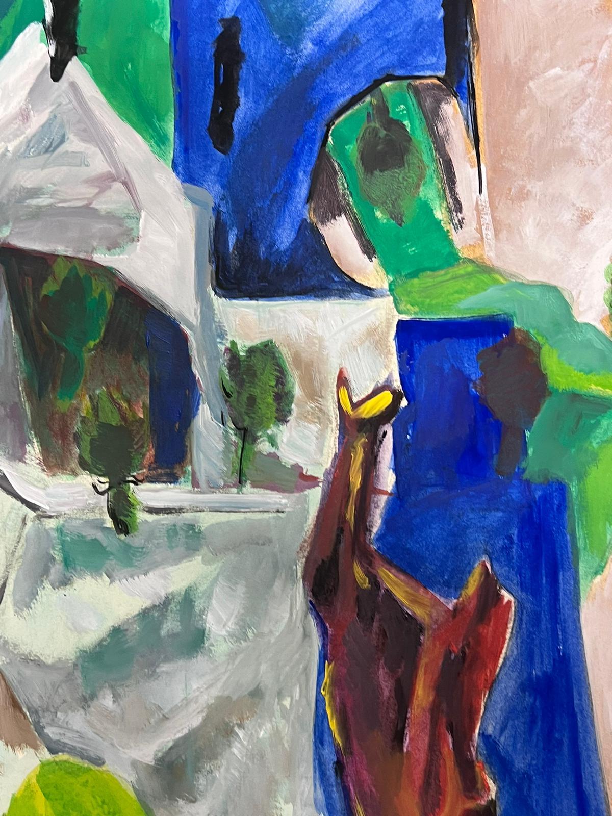French 20th Century Modernist Painting Bright Colour Interior Abstract For Sale 1