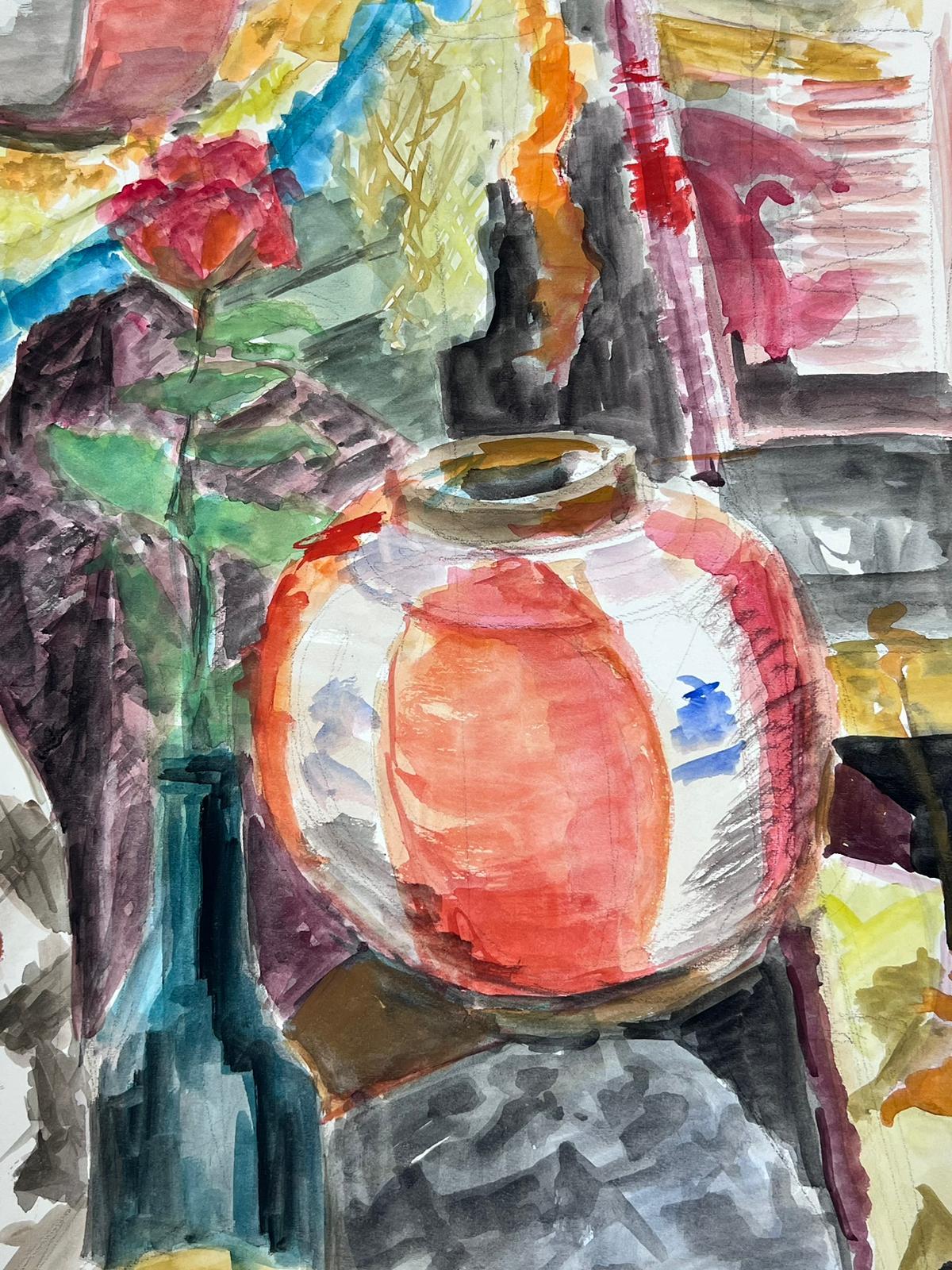 Still Life Composition
by Guy Nicod
(French 1923 - 2021)
watercolour on artist paper, unframed
painting : 26 x 19.5 inches
provenance: artists estate, France
condition: very good and sound condition