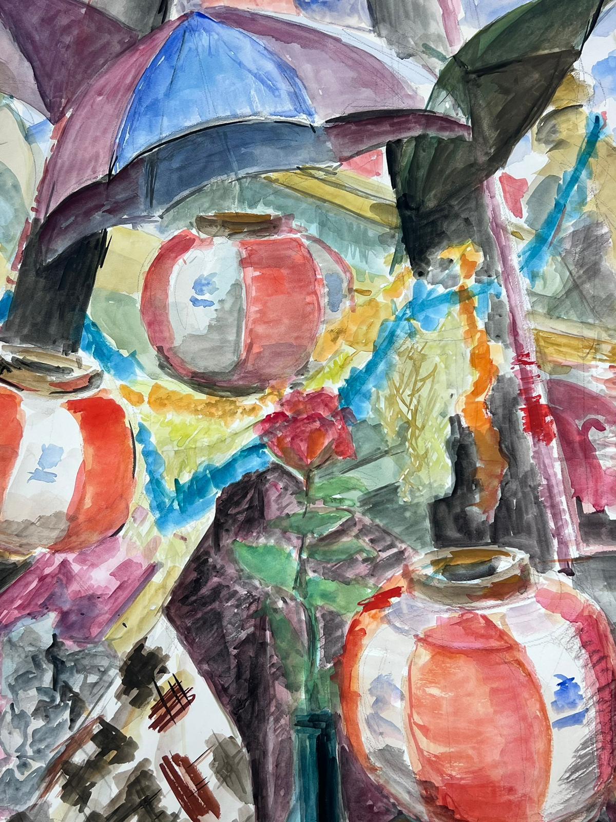 Still Life Composition
by Guy Nicod
(French 1923 - 2021)
watercolour on artist paper, unframed
painting : 26 x 19.5 inches
provenance: artists estate, France
condition: very good and sound condition