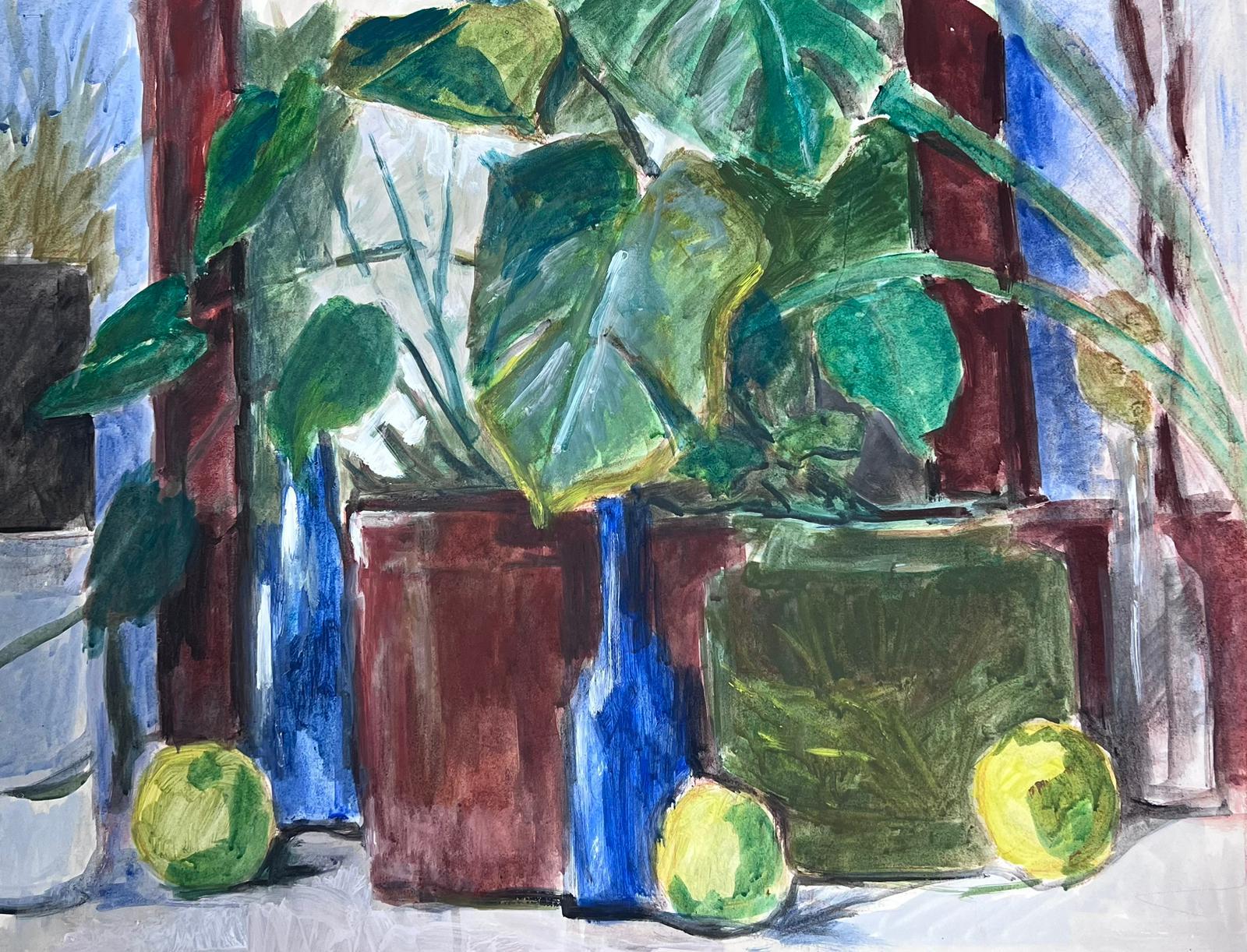 Plant and Bottles Still Life
by Guy Nicod
(French 1923 - 2021)
watercolour on artist paper, unframed
painting : 20 x 25.5 inches
stamped verso
provenance: artists estate, France
condition: very good and sound condition