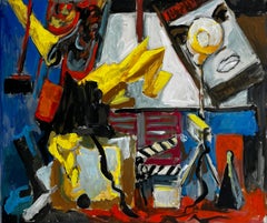 French Modernist Abstract Studio Still Life with Lamp Tripod and Clapperboard