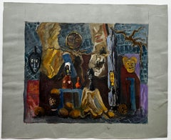 French Modernist Still Life with African Masks and Sculptural Forms
