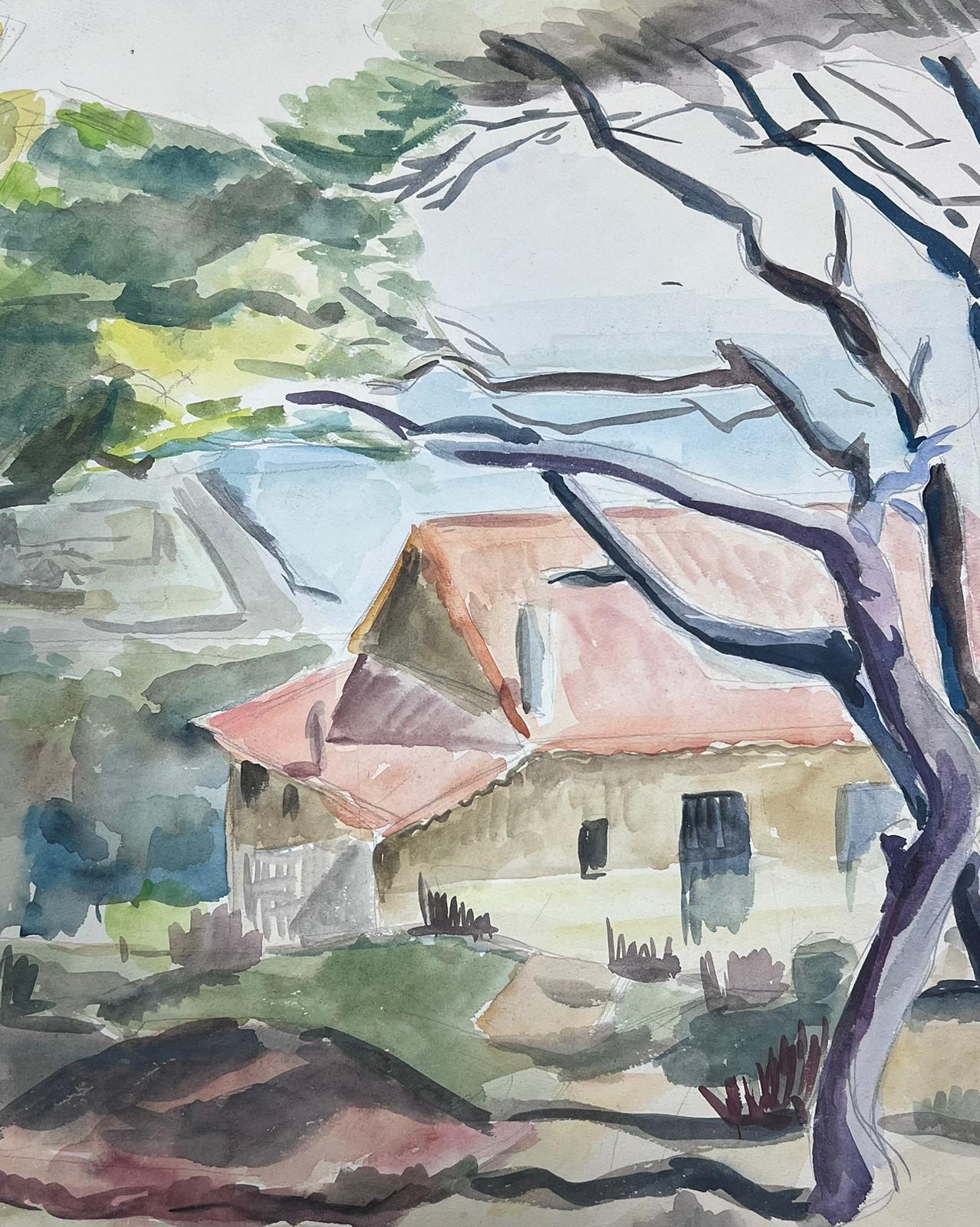 The Coastal Cottage
by Guy Nicod
(French 1923 - 2021)
stamped verso
watercolour on artist paper, unframed
painting : 15 x 16.5 inches
provenance: artists estate, France
condition: very good and sound condition