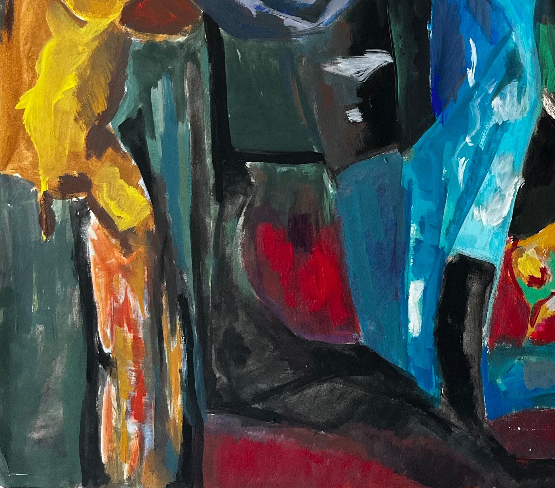 Modernist Blue Draped Fabrics Abstract Studio Objects Red White Background im Angebot 1