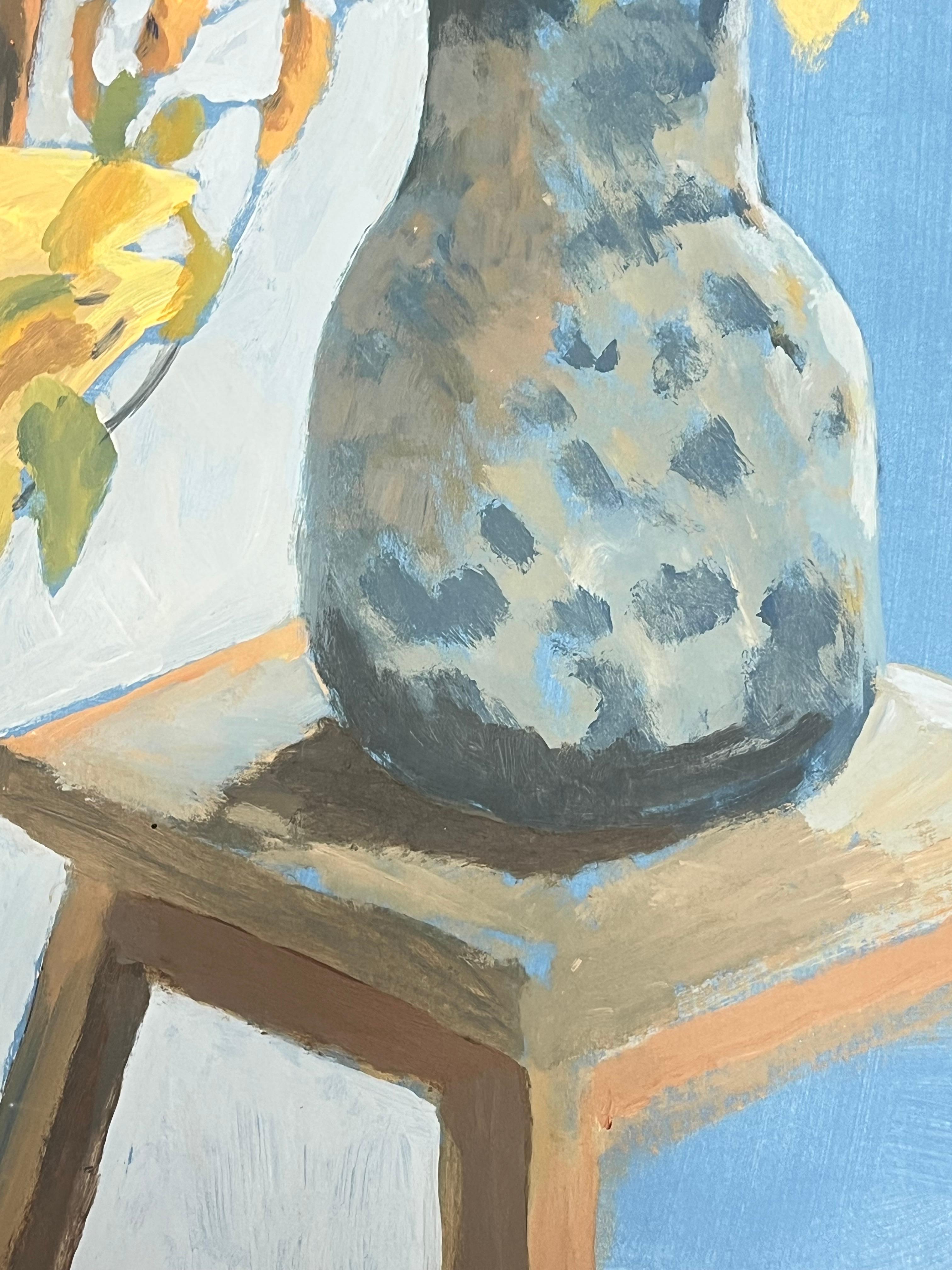 Still Life with Autumn Leaves , Chair and Decorative Pot French Oil For Sale 2