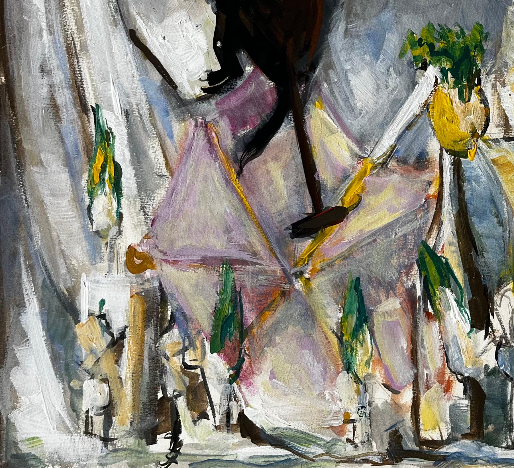 Titre : Nature morte avec cruches en drap blanc et accents verts Gouache moderniste française
Guy Nicod (français 1923 - 2021) 
Gouache sur papier d'artiste, non encadrée
Taille : 15.5 x 22.5 pouces (hauteur x largeur)
Provenance : Succession