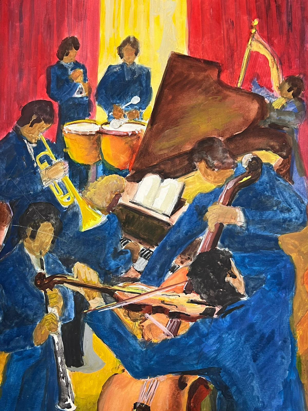 The Band
by Guy Nicod
(French 1923 - 2021)
watercolour on artist paper, unframed
painting : 18.5 x 13 inches
provenance: artists estate, France
condition: very good and sound condition