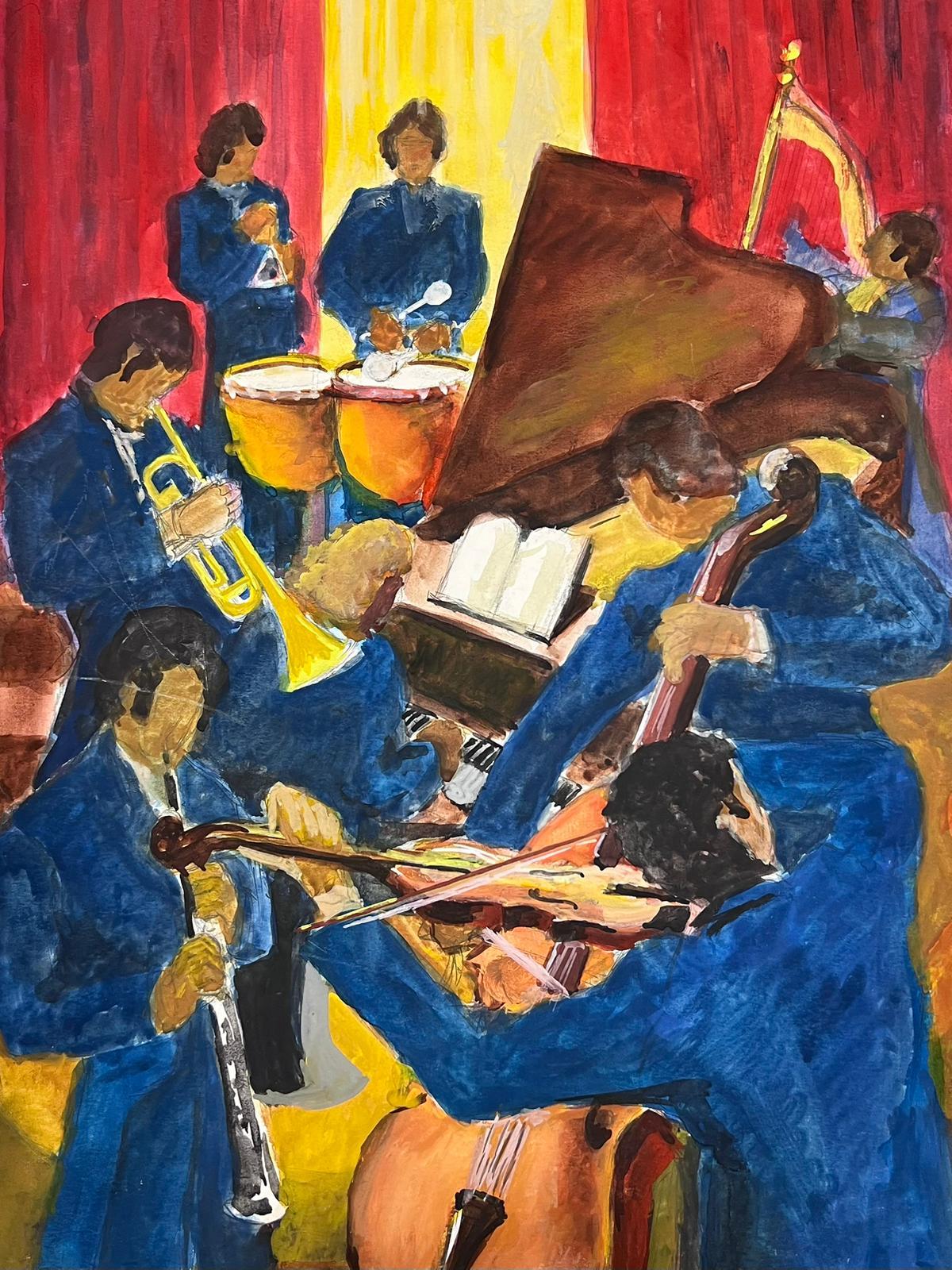 The Orchestra Jazz Band Superb 20th Century French Modernist Painting For Sale 3