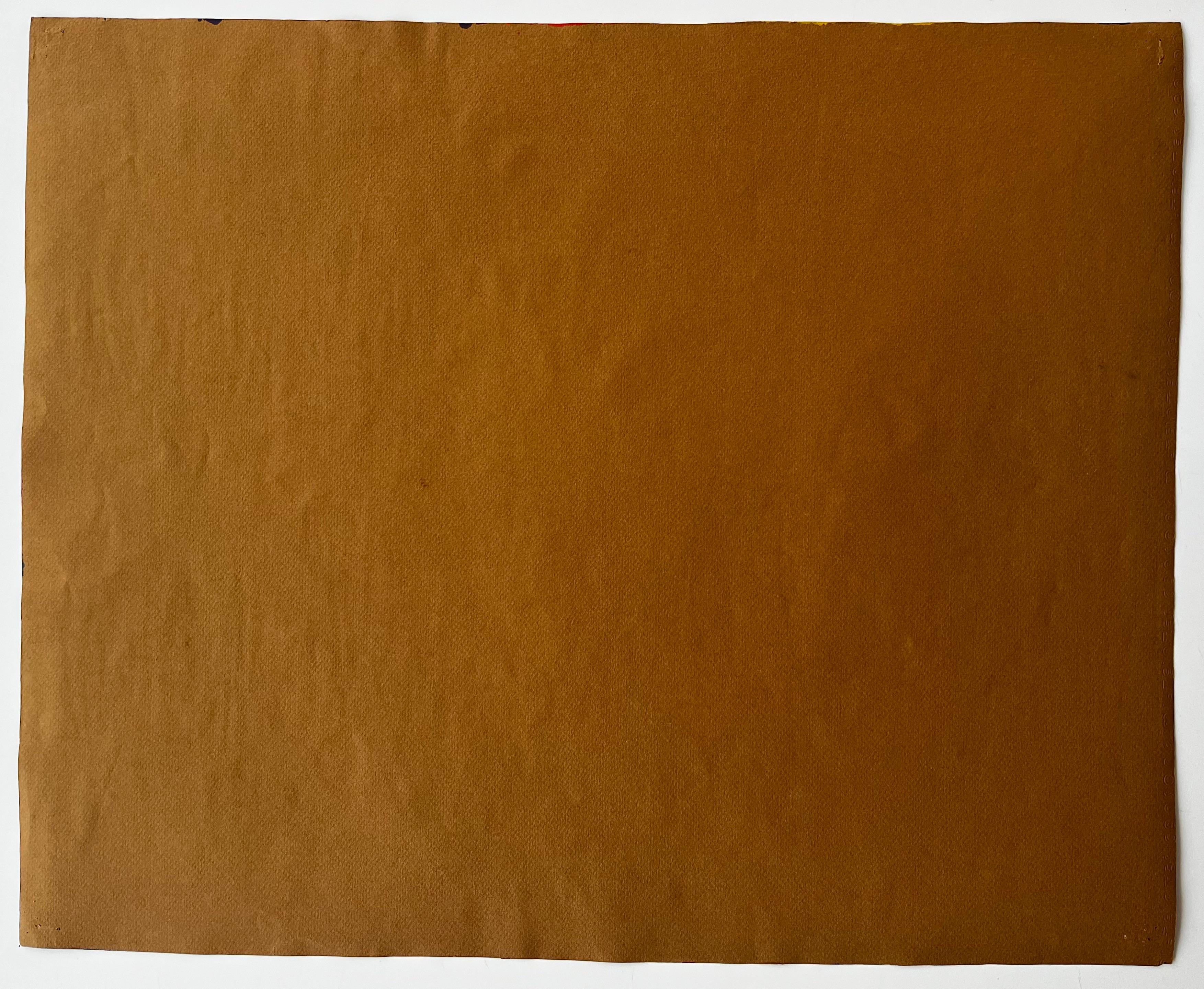 Lebendige abstrakte expressionistische Farbfeld Französisch Modernist Gouache im Angebot 3