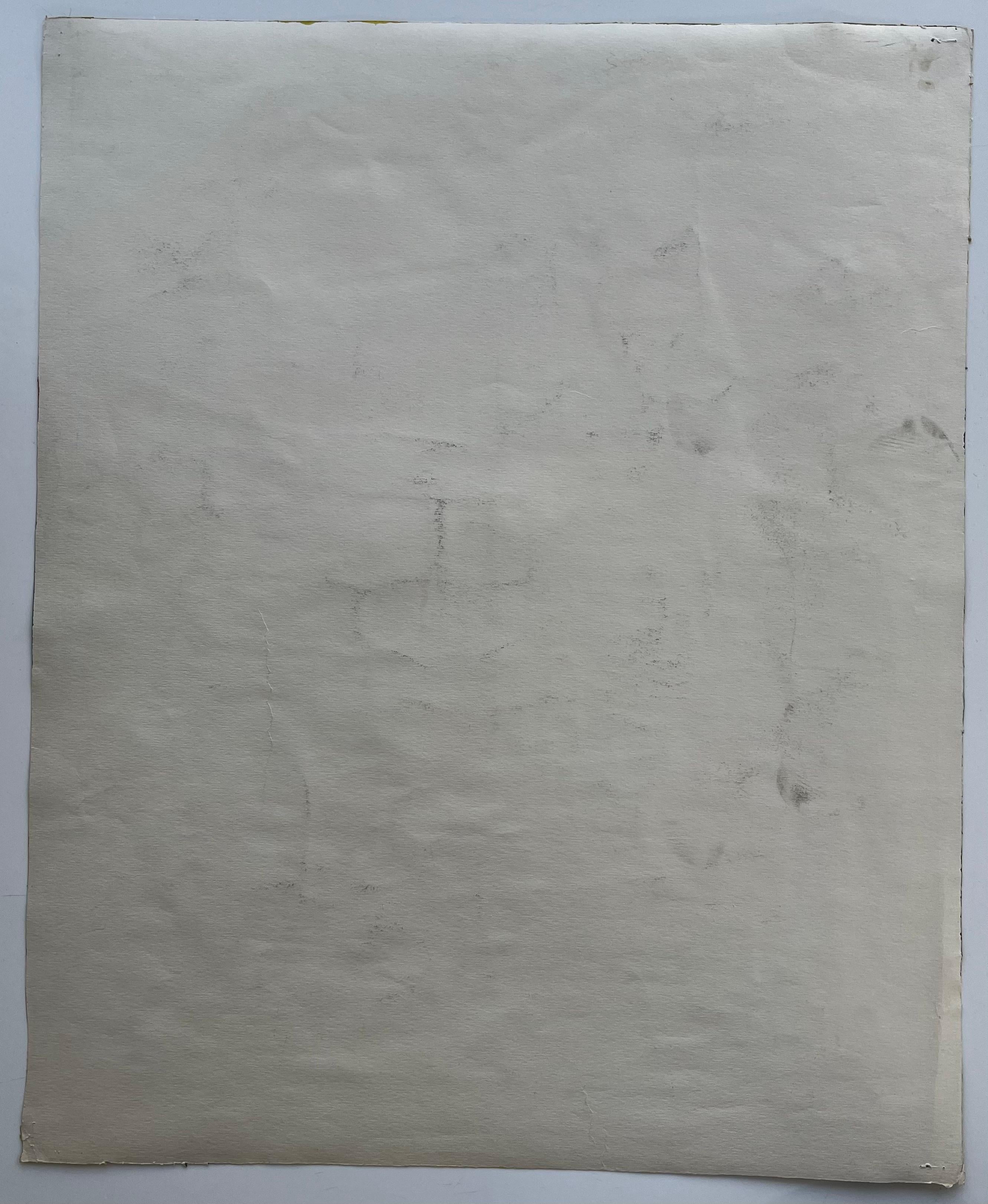 Tissu drapé jaune Bouteilles grises et plantes en pot Nature morte moderniste française en vente 3