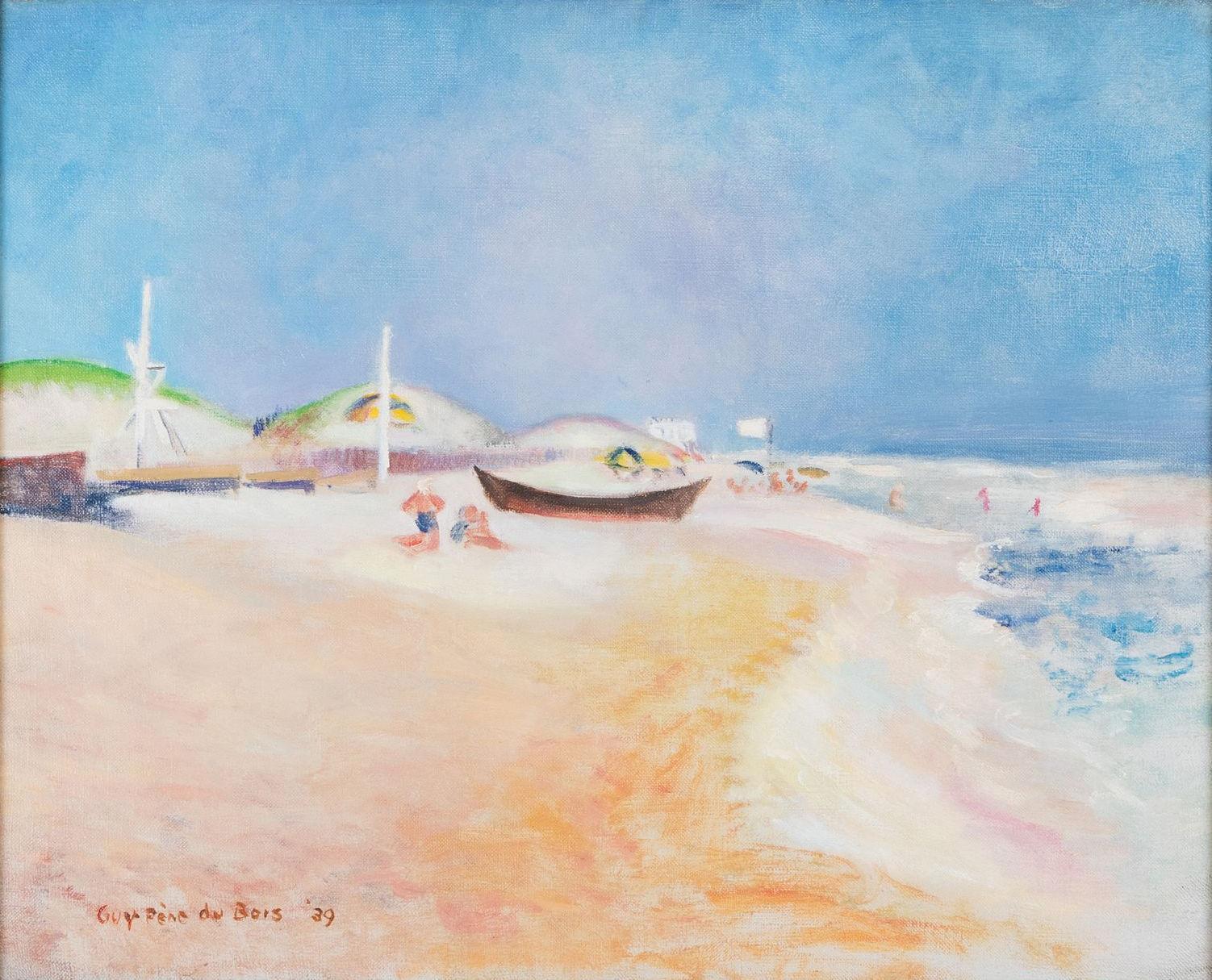 "Seaside (Amagansett Beach)" Guy Pène Du Bois, scena di spiaggia realista americana