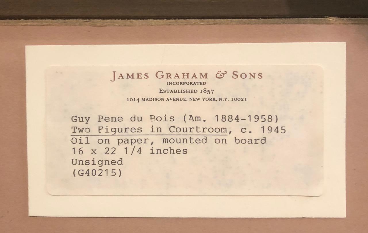 Öl Lawyers in Court, WPA, Amerikanischer Modernismus, Realismus, NYC-Szene, von Pene du Bois – Painting von Guy Pène Du Bois