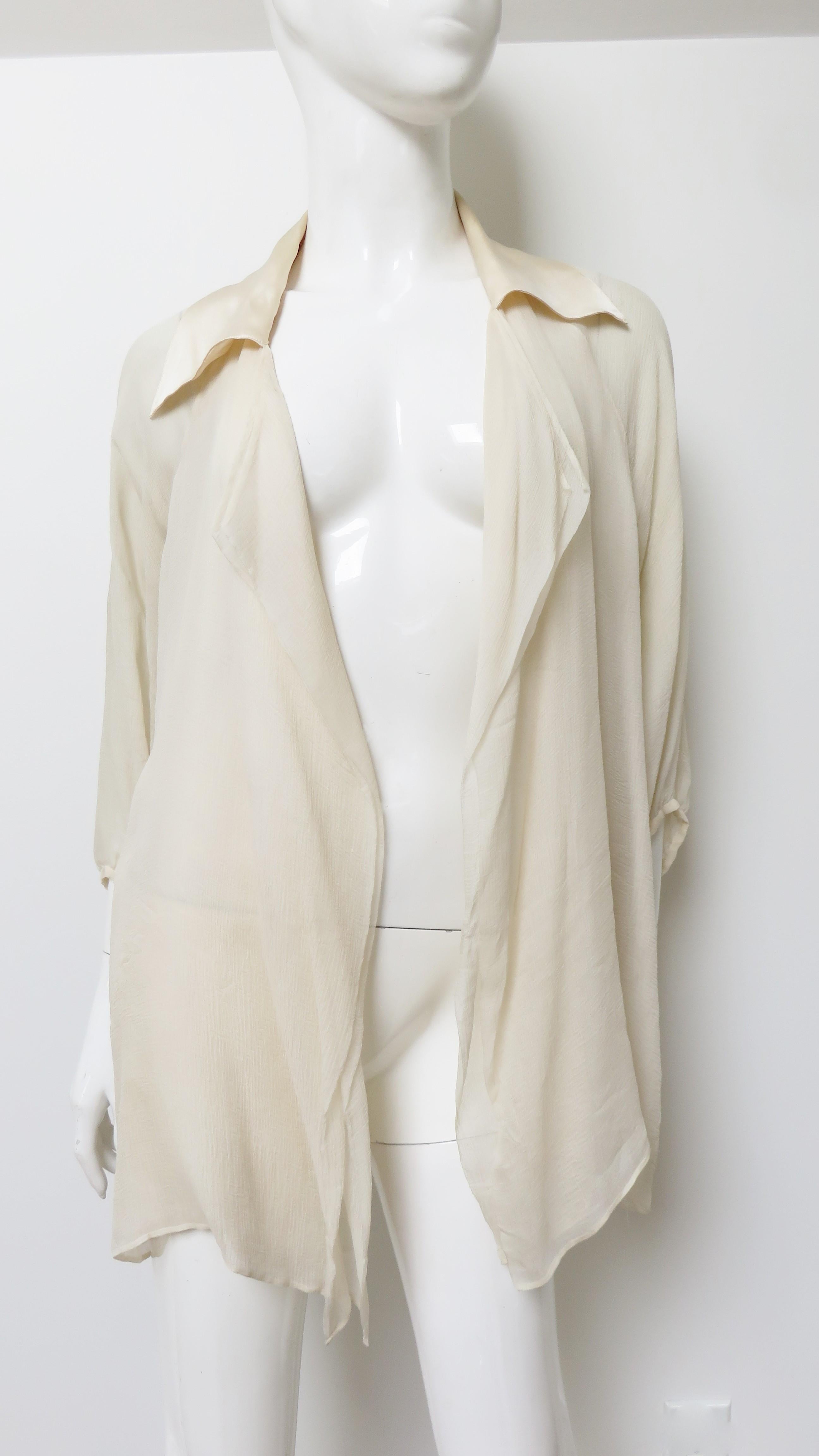 Guy Paulin Couture Silk Tie Blouse 1980s For Sale 2