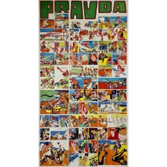 1968 Originalplakat von Huy Peelaert - Pravda - Françoise Hardy - Comics