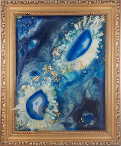 Dream in Blue, Abstract Expressionist Resin Sculpture by Guy-Philippe Bruhammer