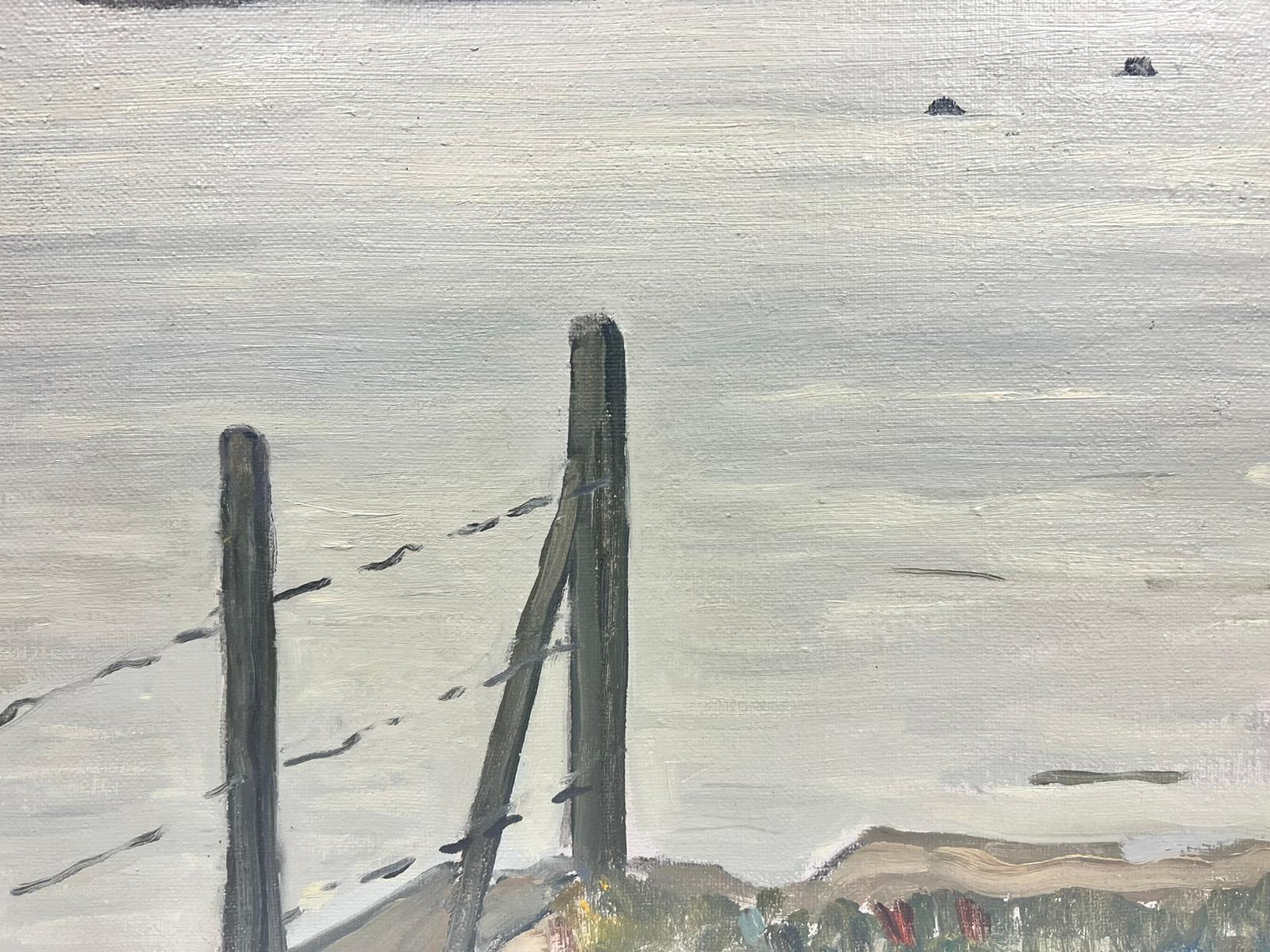 Brooding & Atmospheric French Impressionist Signed Oil Quillebeuf Harbour - Painting by Guy Pichon 