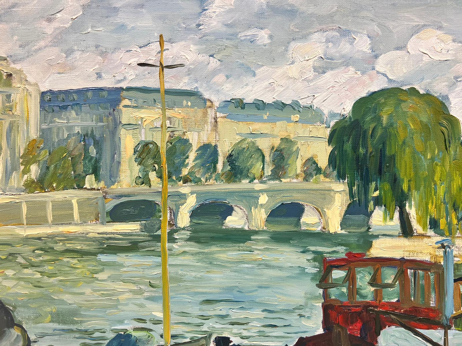 La Seine, Paris
par Guy Pichon (1933-2007)
huile sur toile, non encadrée
signé 
toile : 18 x 21 pouces

provenance : collection privée, France 
Le tableau est en très bon état et présentable.
