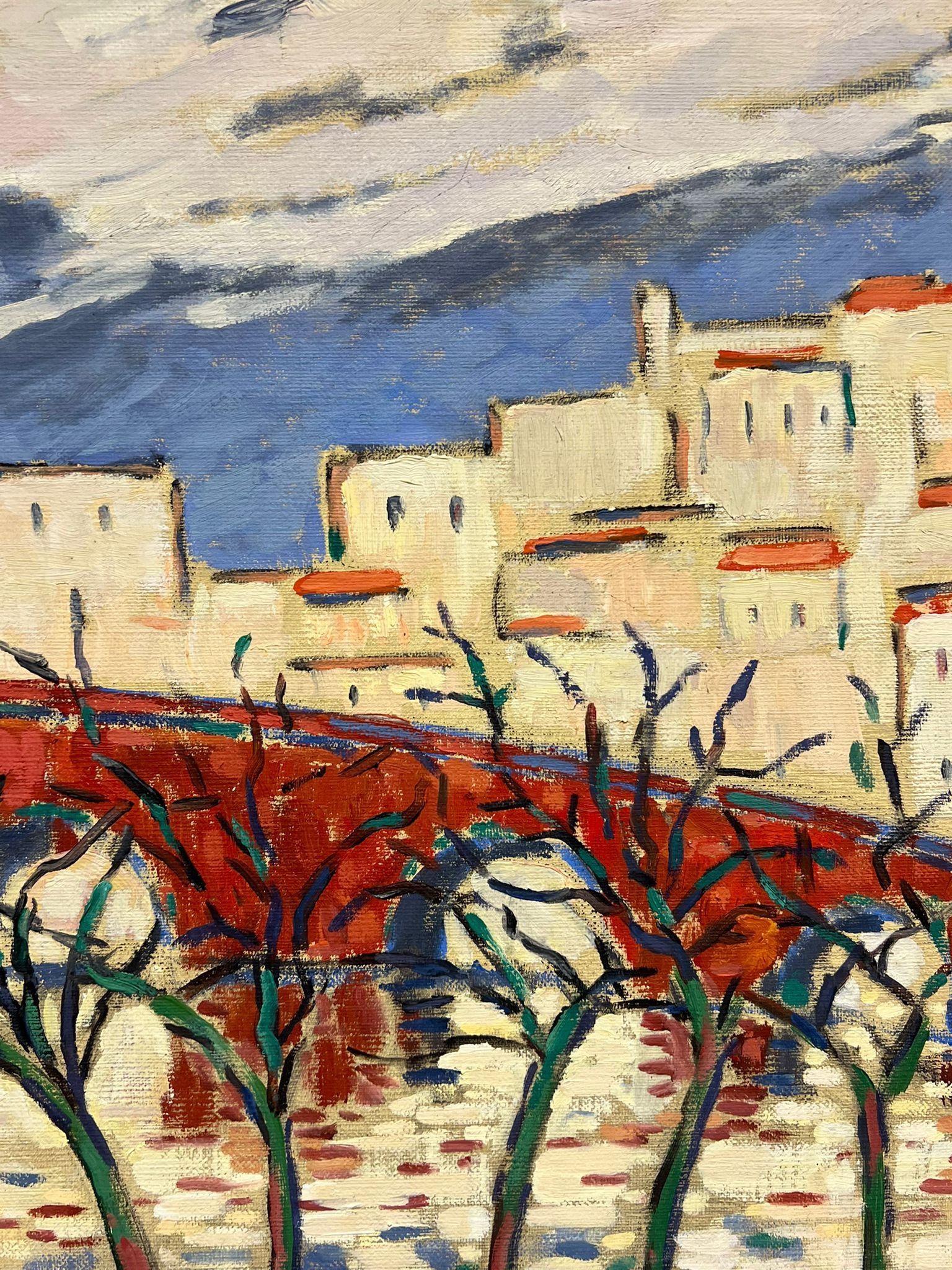 Französisches modernistisches Original-Ölgemälde Pont de l 'Eze Pertuis Vaucluse, Pont de l 'Eze (Beige), Figurative Painting, von Guy Pichon